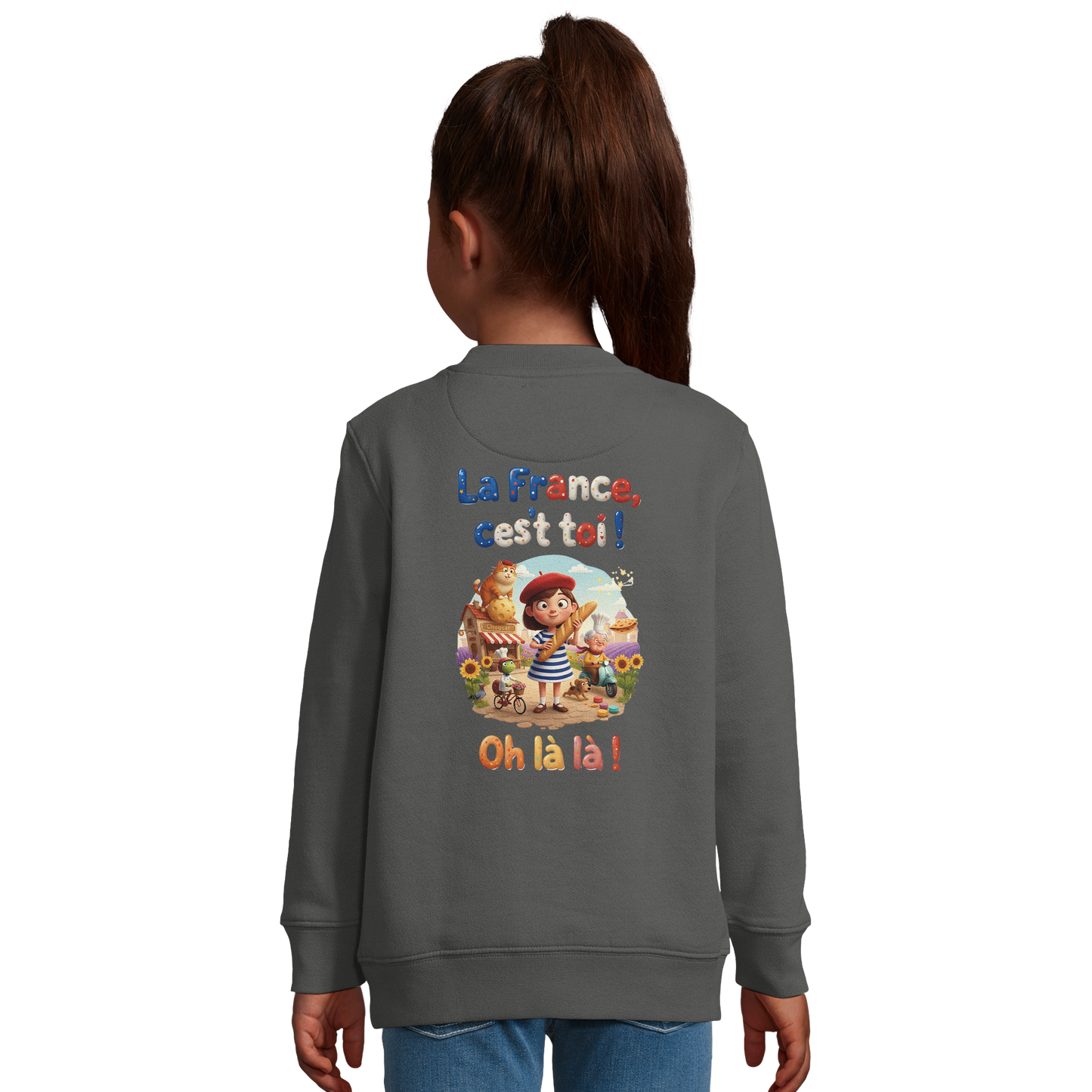 Mädchen-Sweatshirt French-Stil „La France c'est toi“ aus recyceltem Mischgewebe | SOL'S Columbia Kids 04239