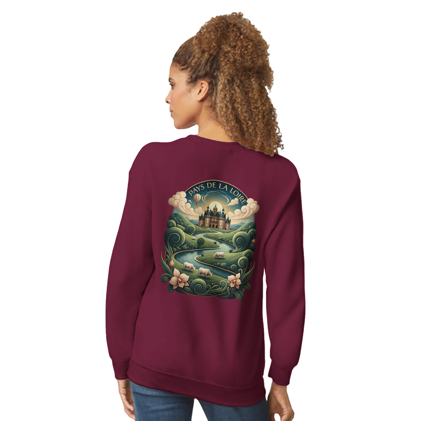 Klassisches Unisex-Sweatshirt Pays de la Loire mit Rundhalsausschnitt | Gildan® 18000
