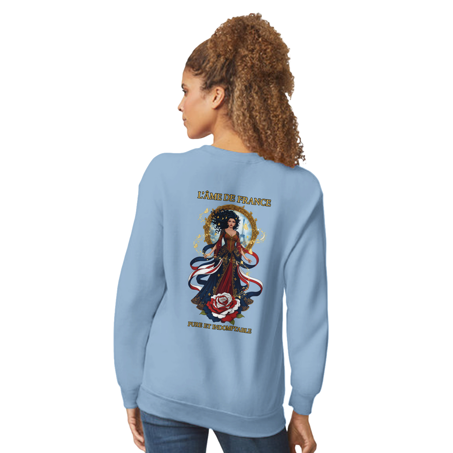 Sweatshirt Die Seele Frankreichs Damen im französischen Stil klassischer Rundhalsausschnitt | Gildan® 18000