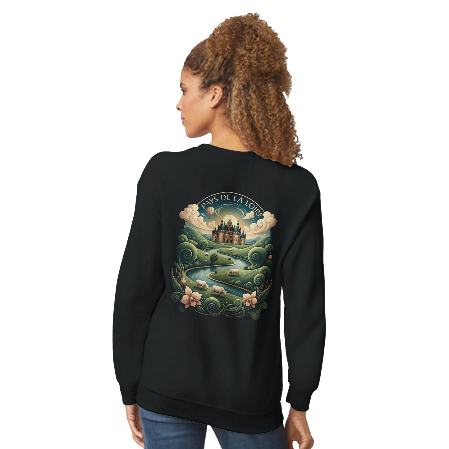 Klassisches Unisex-Sweatshirt Pays de la Loire mit Rundhalsausschnitt | Gildan® 18000