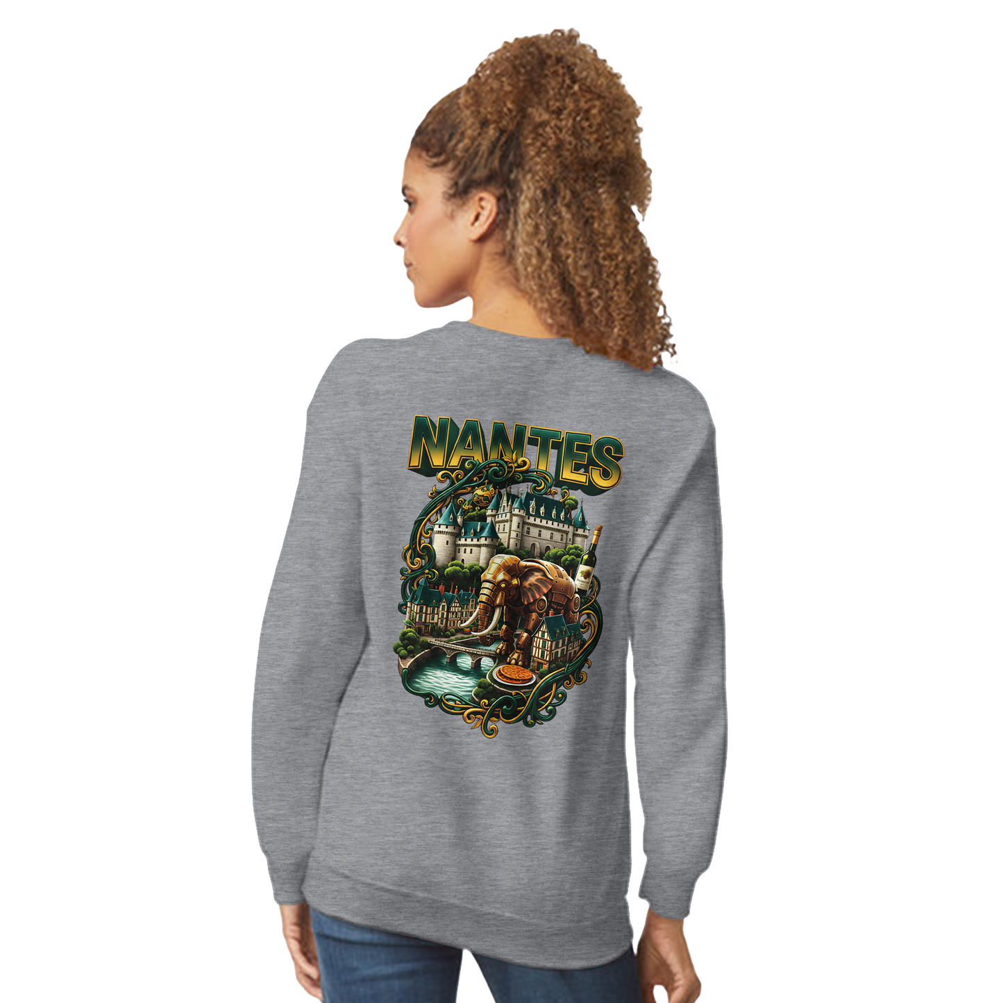 Unisex-Sweatshirt Nantes Stadt Frankreich klassisch Rundhals | Gildan® 18000