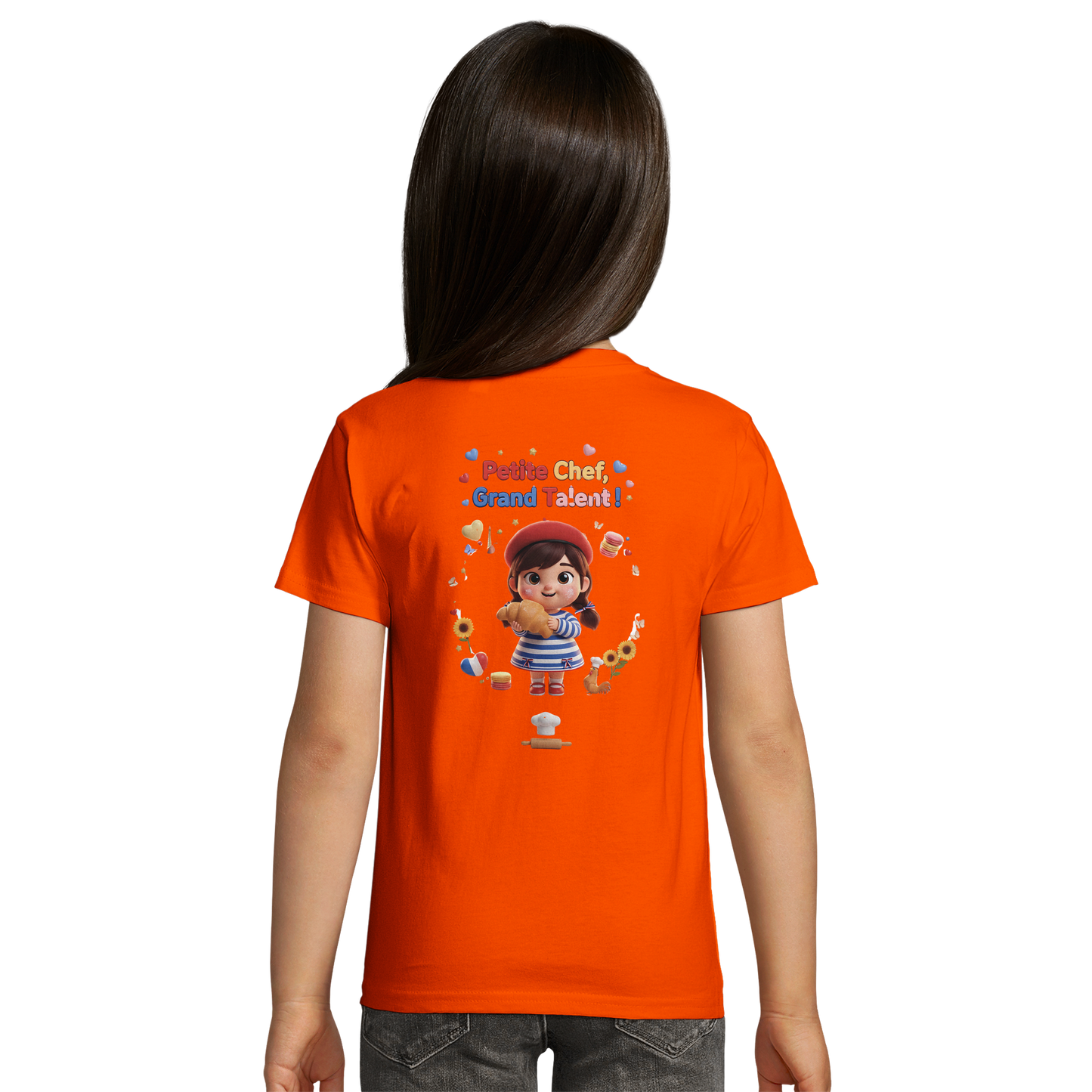 Organic Kids Tailliertes T-Shirt Mädchen kleine Köchin großes Talent| SOL'S Pioneer Kids 03578