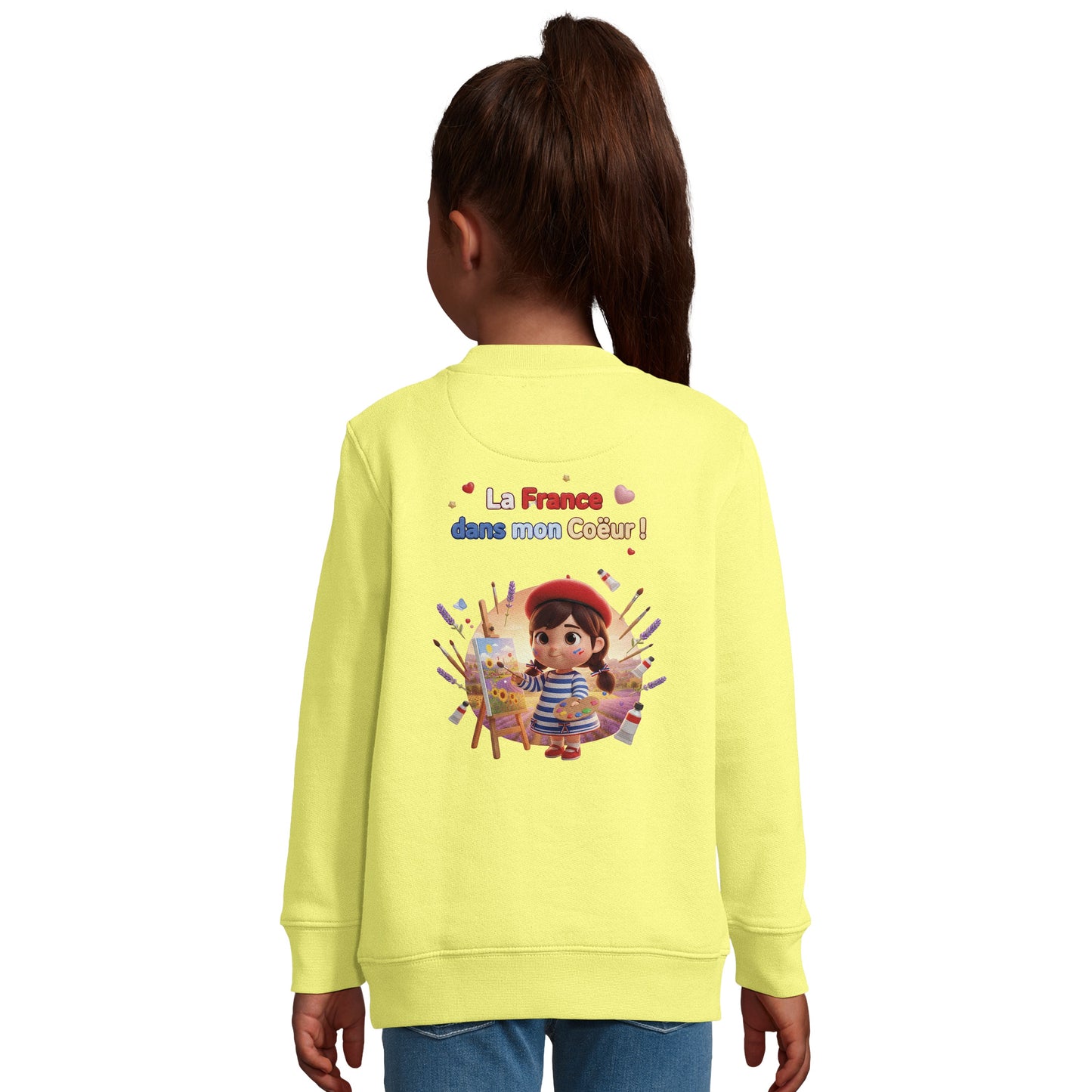 Mädchen-Sweatshirt im französischen Stil „la France dans mon cœur“ aus recyceltem Mischgewebe | SOL'S Columbia Kids 04239