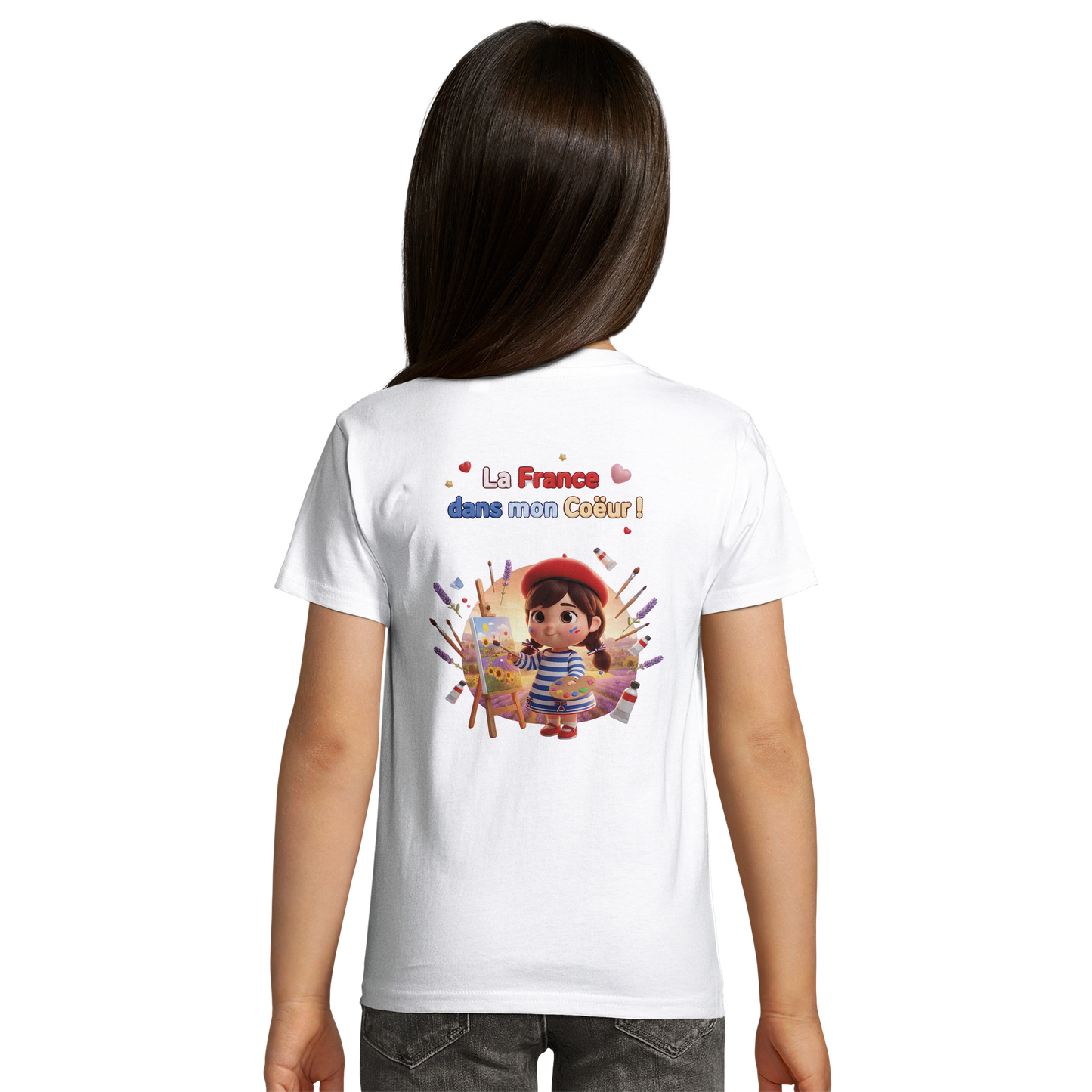 Bio Kinder Enganliegendes T-Shirt| Mädchen Stil-Französisch Frankreich in meinem Herzen | SOL'S Pioneer Kids 03578