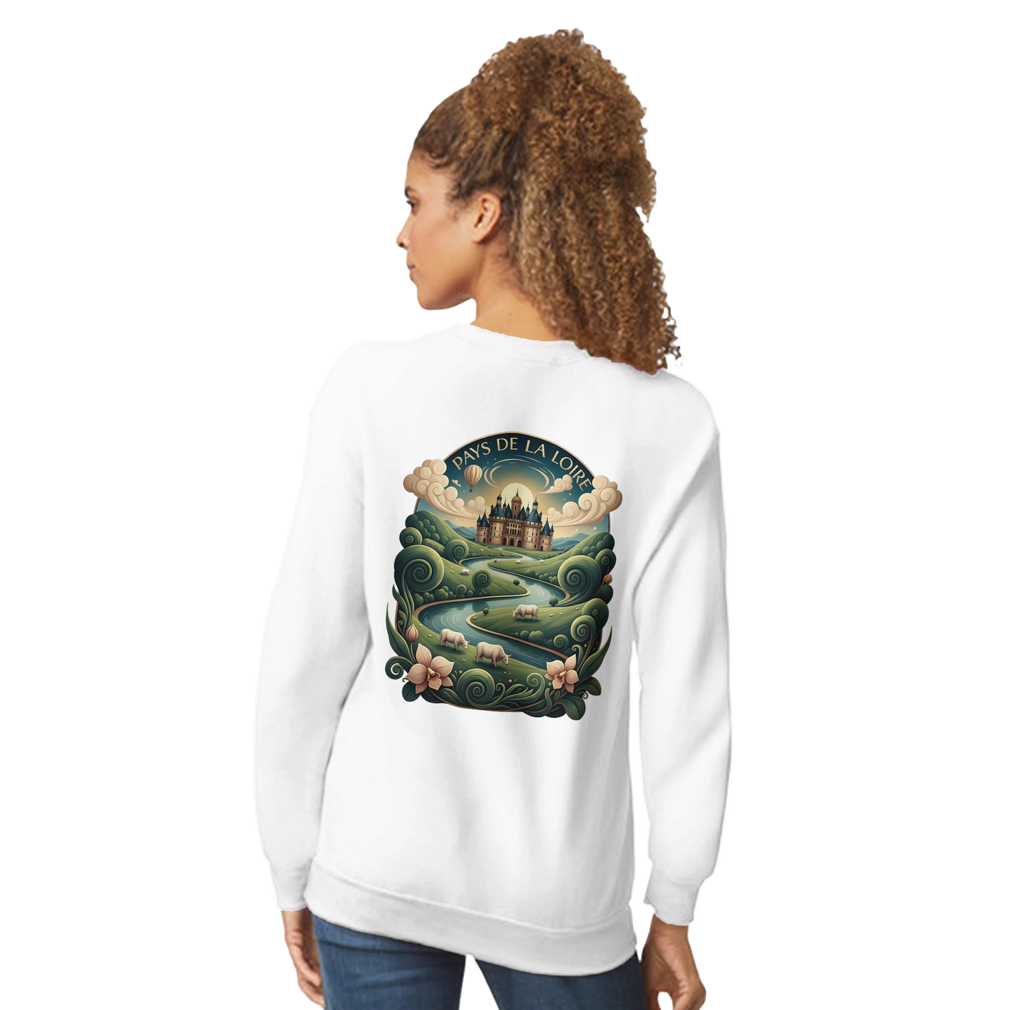 Klassisches Unisex-Sweatshirt Pays de la Loire mit Rundhalsausschnitt | Gildan® 18000