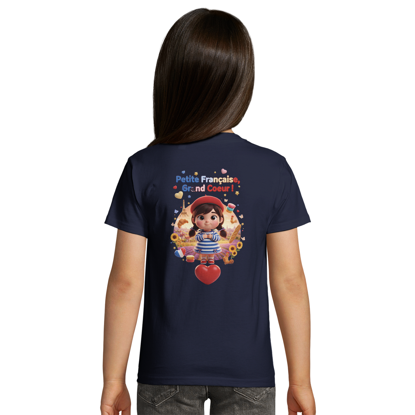 T-Shirt Stil "Französisches Mädchen mit großem Herzen" Bio-Slim-Fit | SOL'S Pioneer Kids 03578