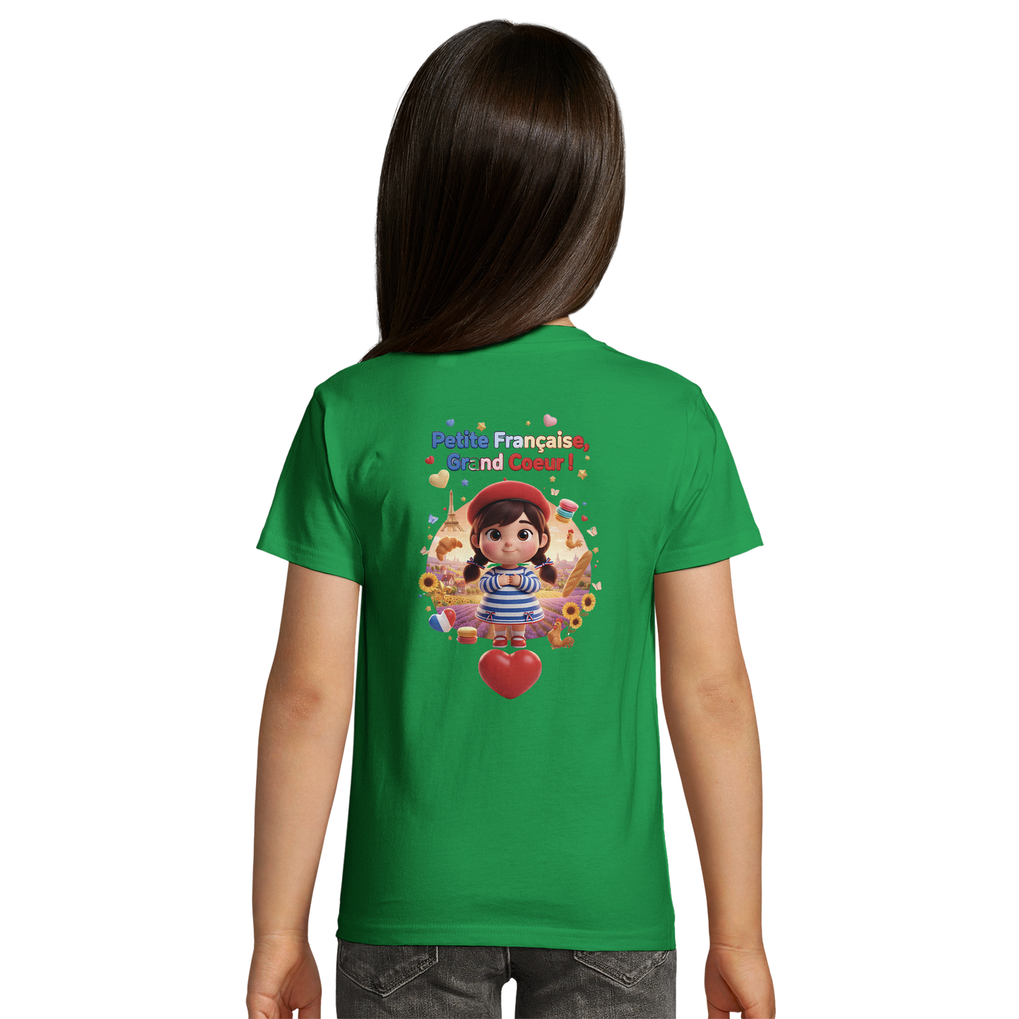 T-Shirt Stil "Französisches Mädchen mit großem Herzen" Bio-Slim-Fit | SOL'S Pioneer Kids 03578