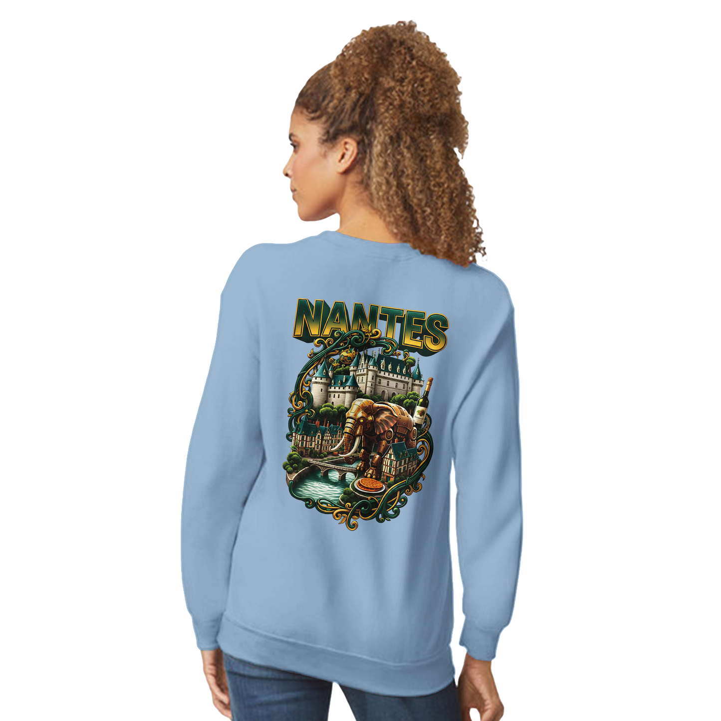Unisex-Sweatshirt Nantes Stadt Frankreich klassisch Rundhals | Gildan® 18000