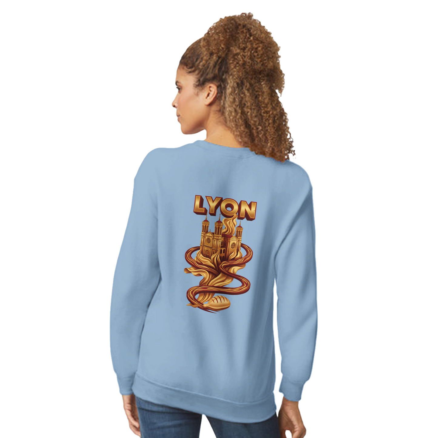 Unisex sweatshirt Lyon city France classic crew neck | Gildan® 18000