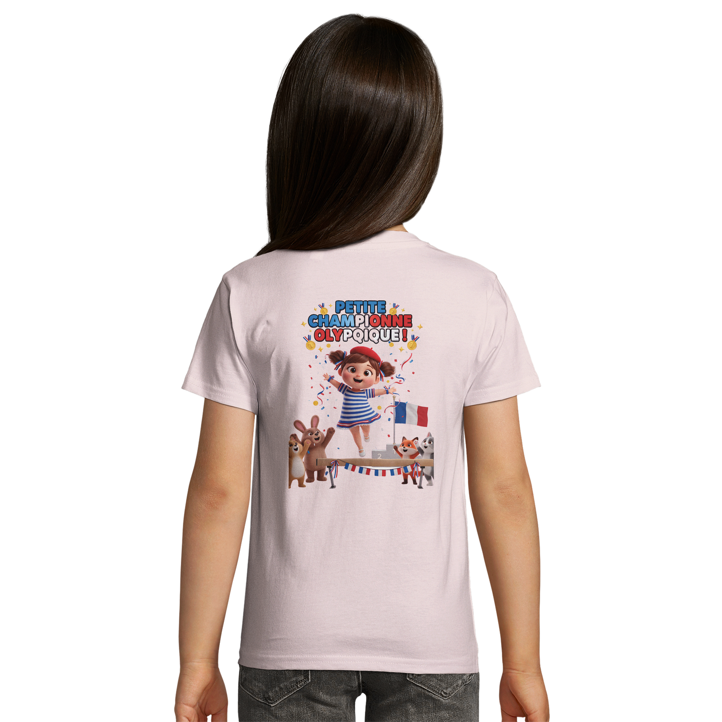 Organic fitted "Little Olympic Champion" girl's T-shirt | SOL'S Pioneer Kids 03578
