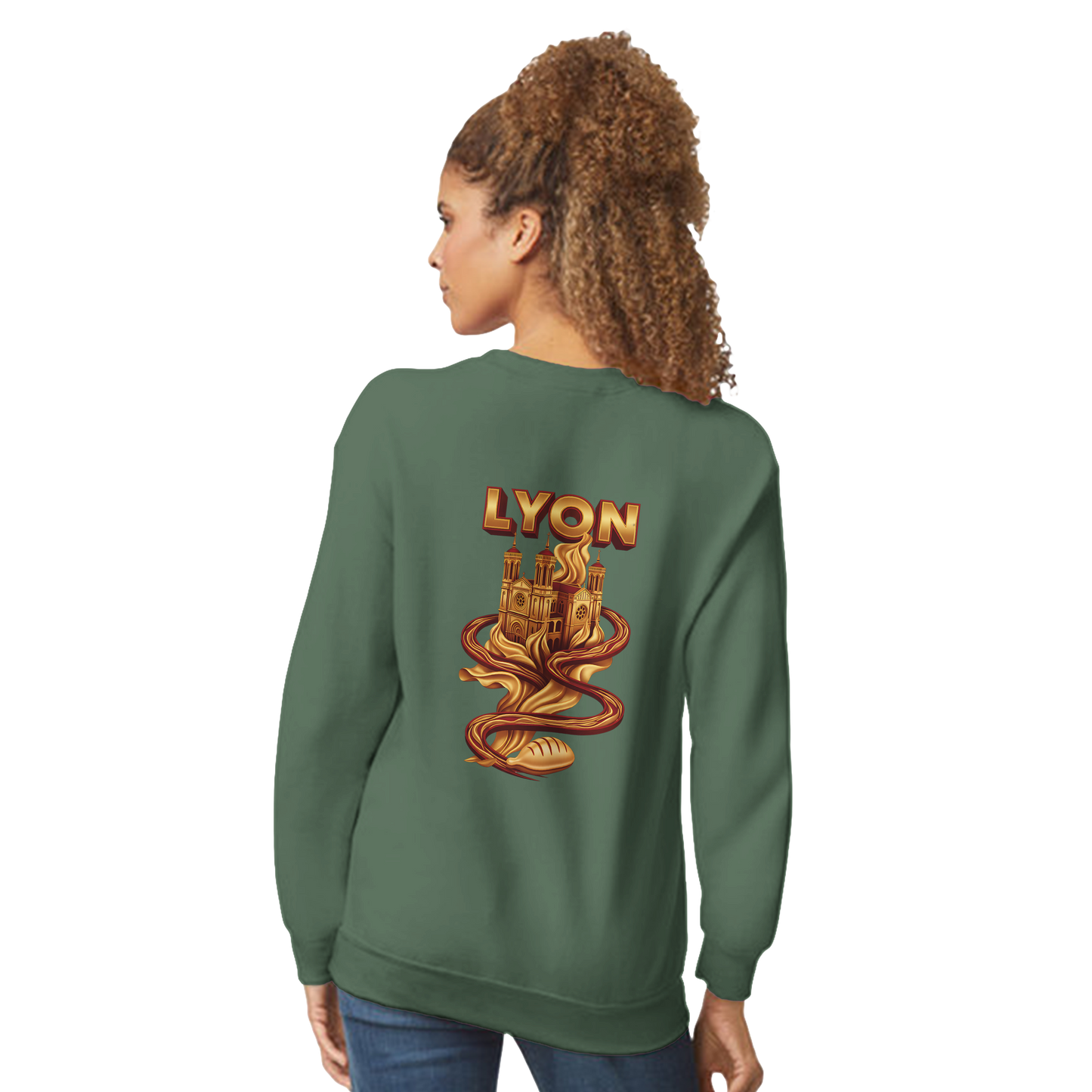 Unisex sweatshirt Lyon city France classic crew neck | Gildan® 18000