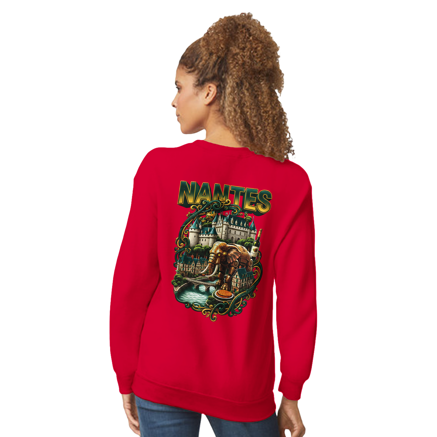 Unisex-Sweatshirt Nantes Stadt Frankreich klassisch Rundhals | Gildan® 18000