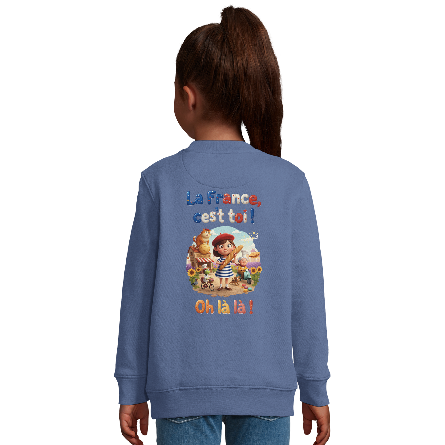 Mädchen-Sweatshirt French-Stil „La France c'est toi“ aus recyceltem Mischgewebe | SOL'S Columbia Kids 04239