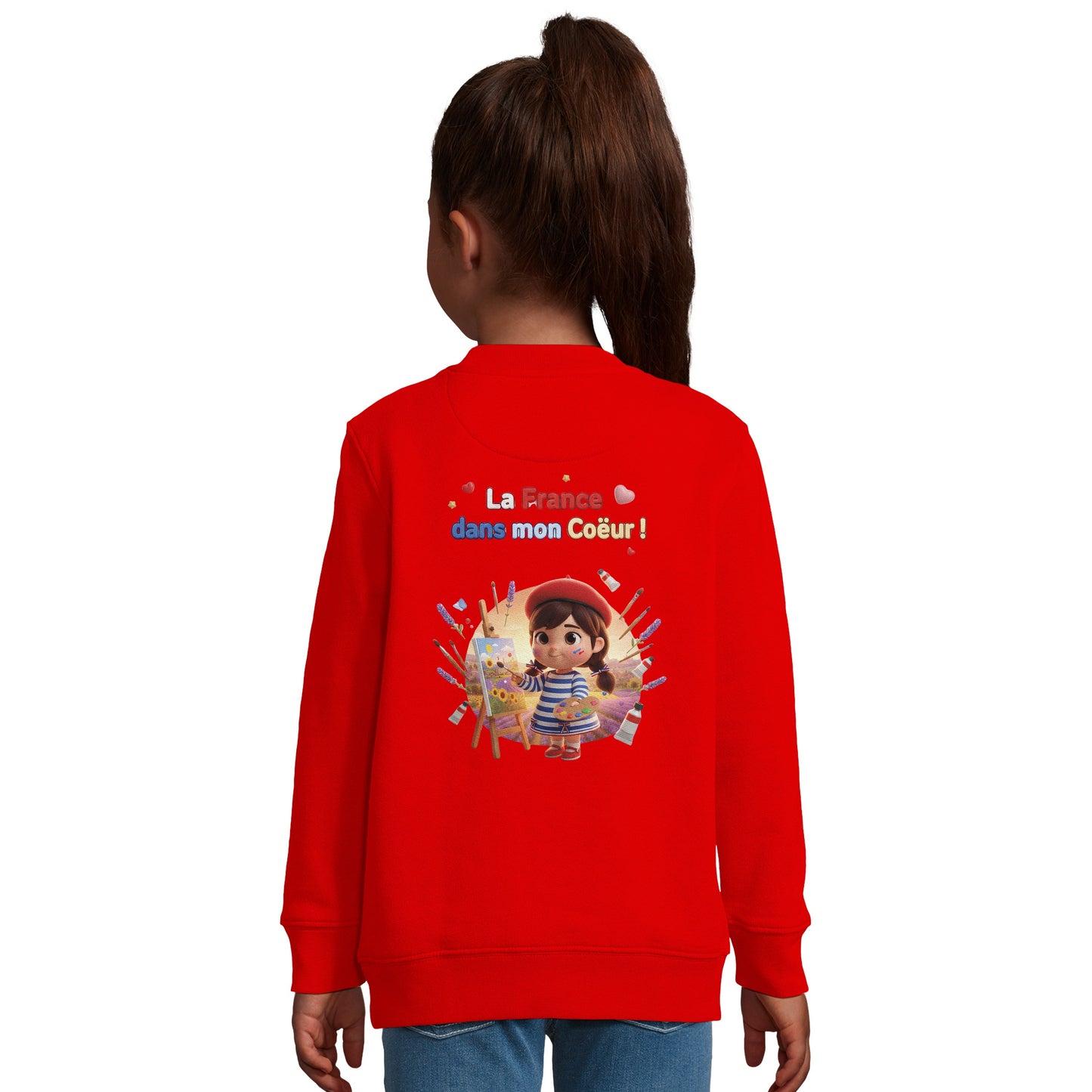 Mädchen-Sweatshirt im französischen Stil „la France dans mon cœur“ aus recyceltem Mischgewebe | SOL'S Columbia Kids 04239