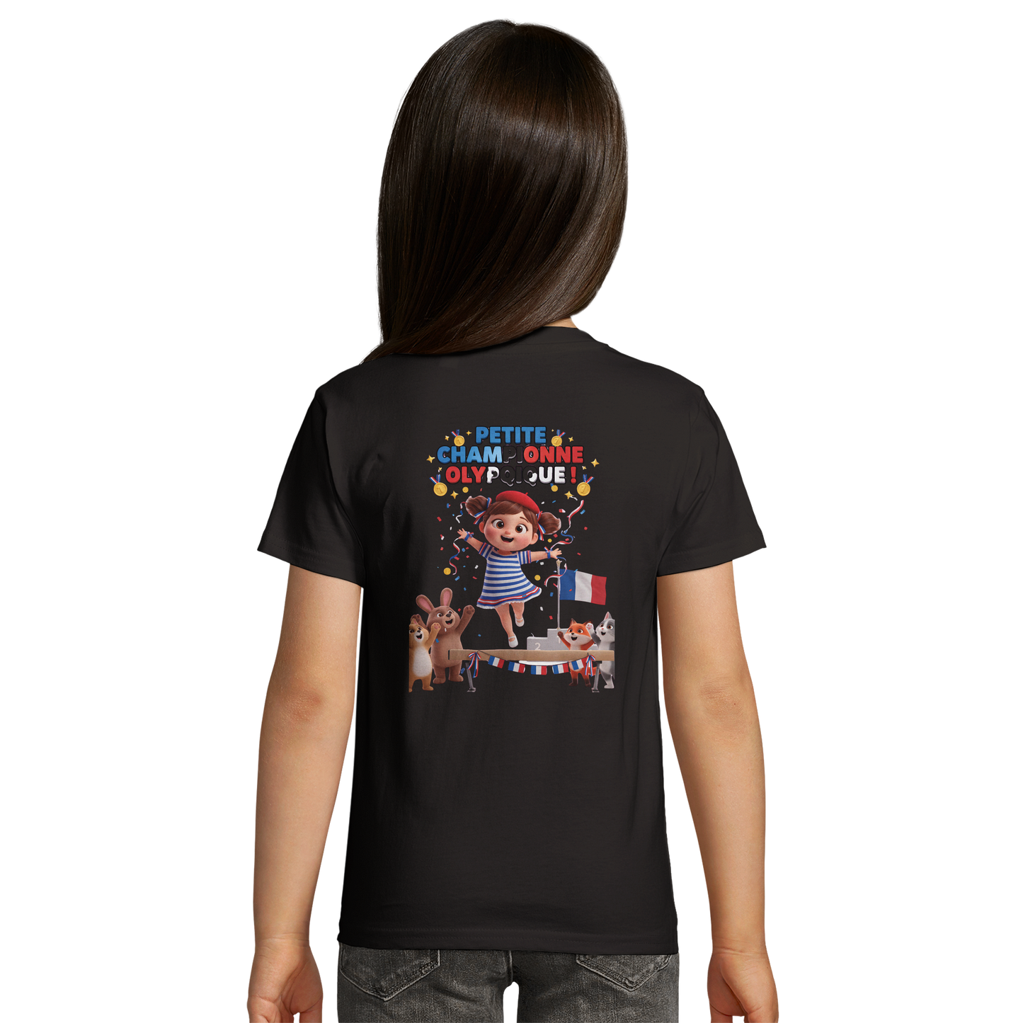 Organic fitted "Little Olympic Champion" girl's T-shirt | SOL'S Pioneer Kids 03578