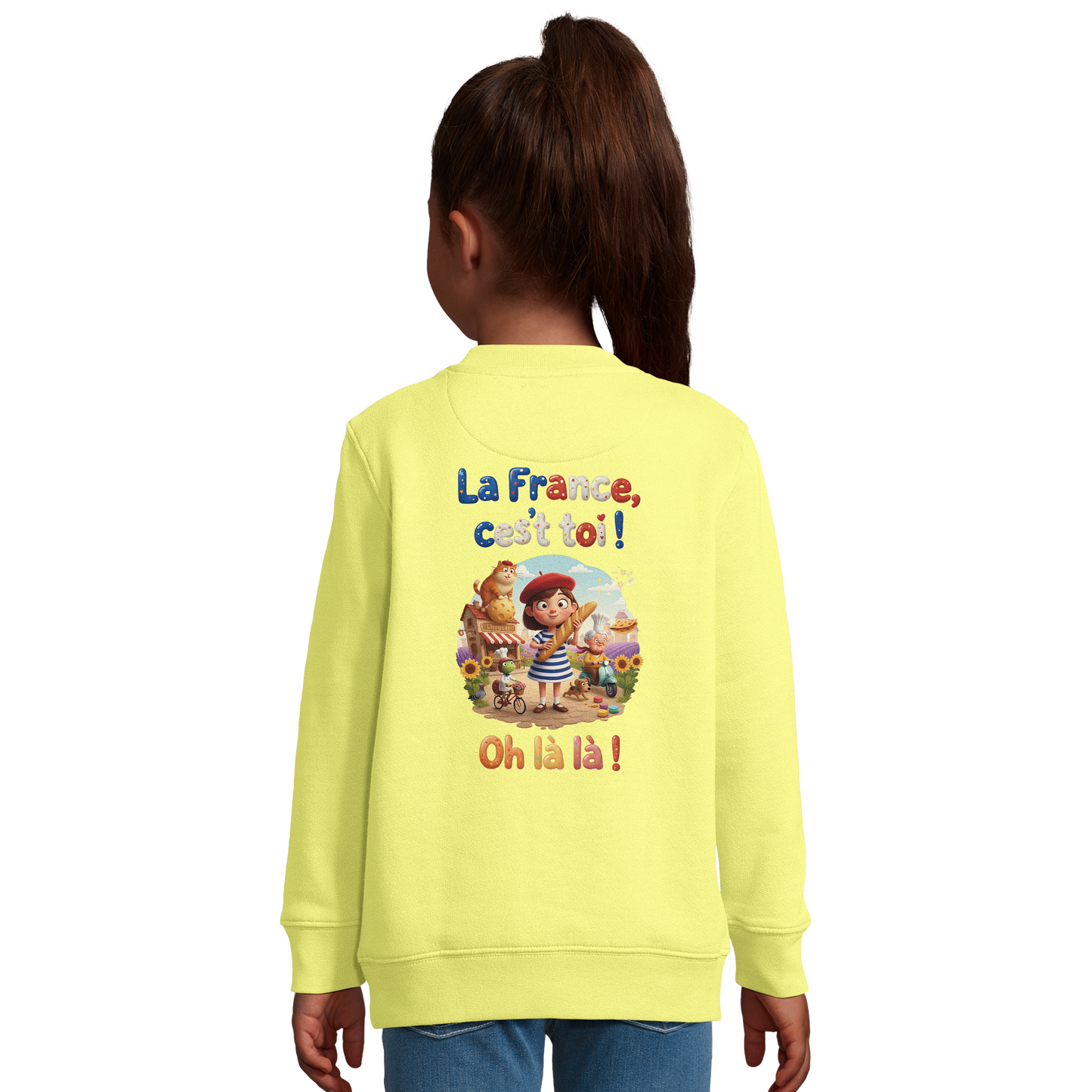 Mädchen-Sweatshirt French-Stil „La France c'est toi“ aus recyceltem Mischgewebe | SOL'S Columbia Kids 04239