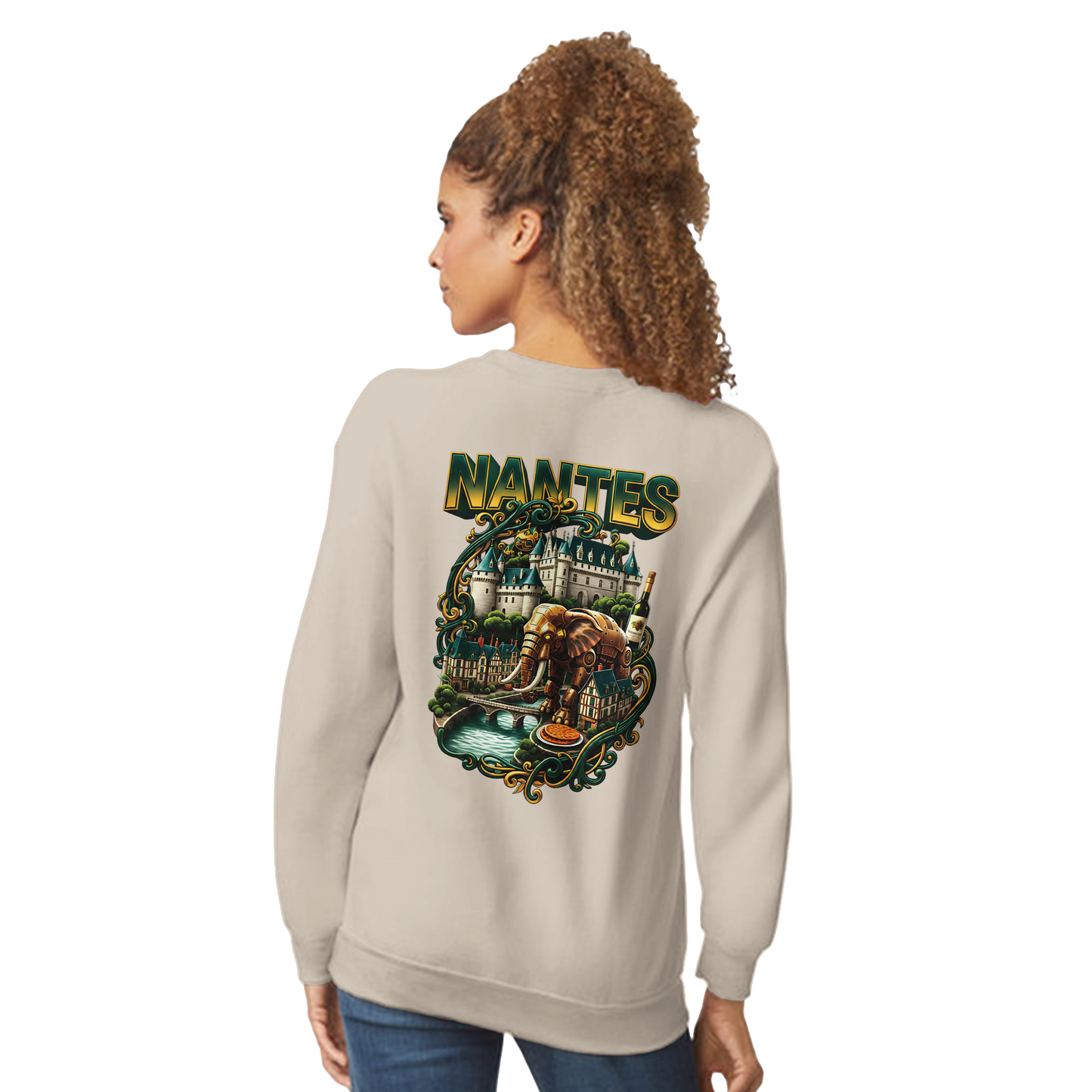 Unisex-Sweatshirt Nantes Stadt Frankreich klassisch Rundhals | Gildan® 18000