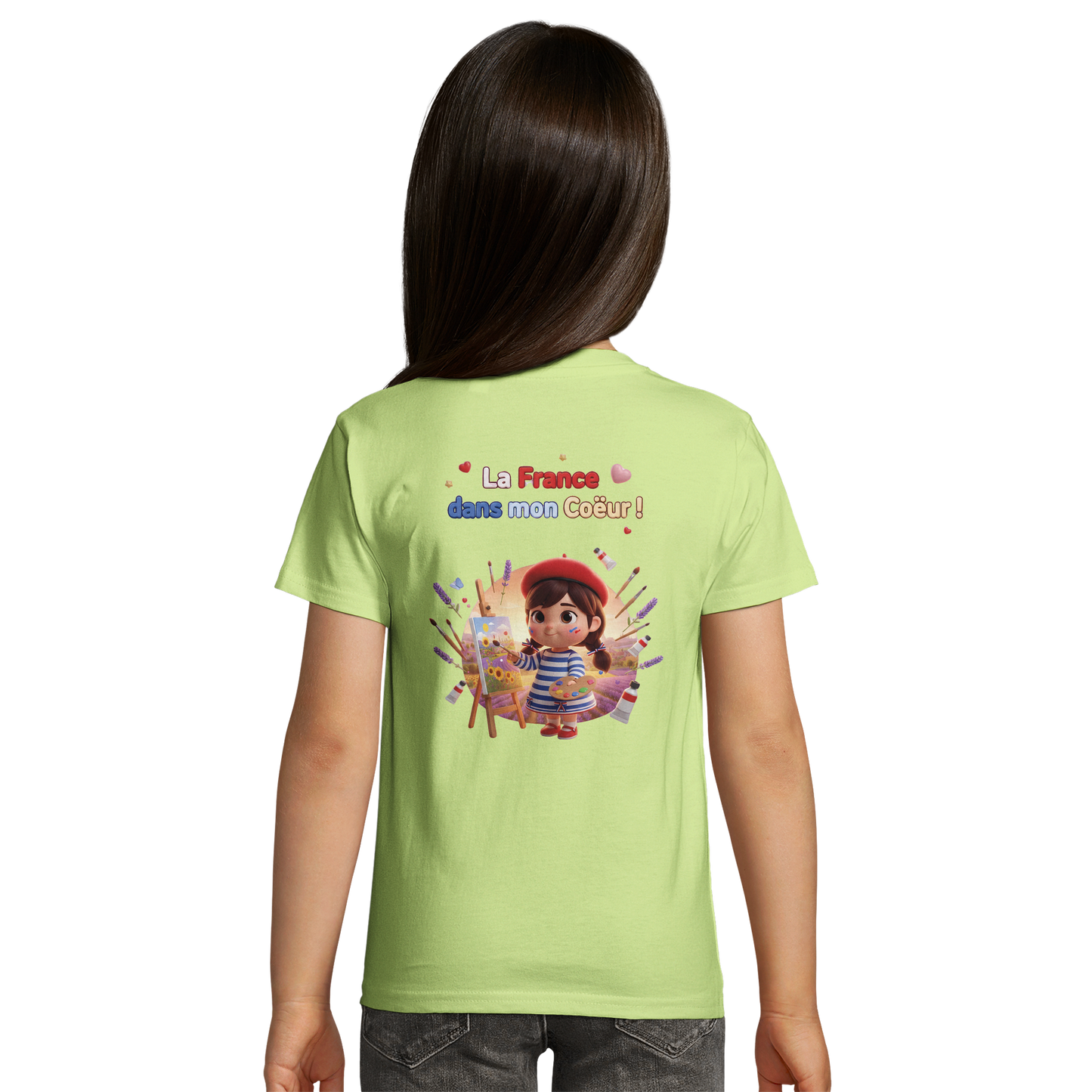 Bio Kinder Enganliegendes T-Shirt| Mädchen Stil-Französisch Frankreich in meinem Herzen | SOL'S Pioneer Kids 03578