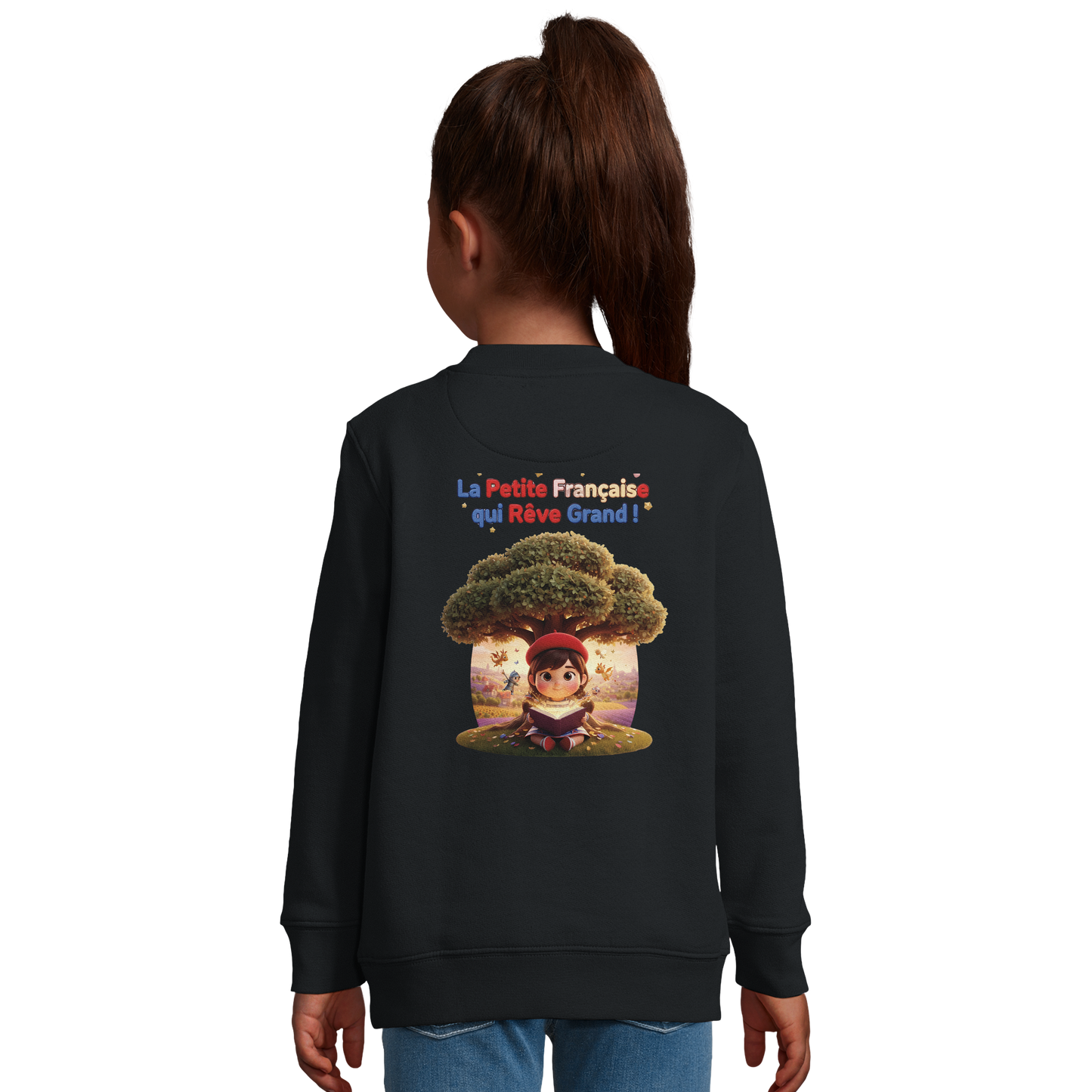 Mädchen-Sweatshirt im französischen Stil: „La petite française qui rêve grand“ aus recycelter Mischung | SOL'S Columbia Kids 04239