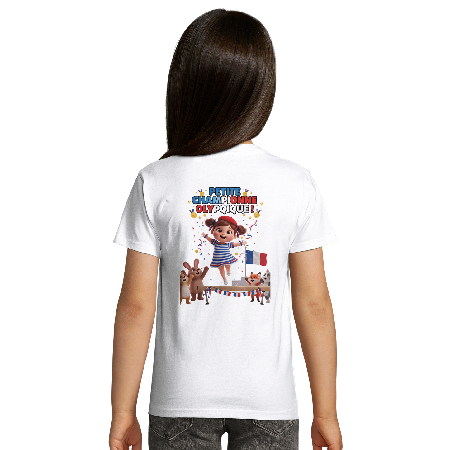 Organic fitted "Little Olympic Champion" girl's T-shirt | SOL'S Pioneer Kids 03578