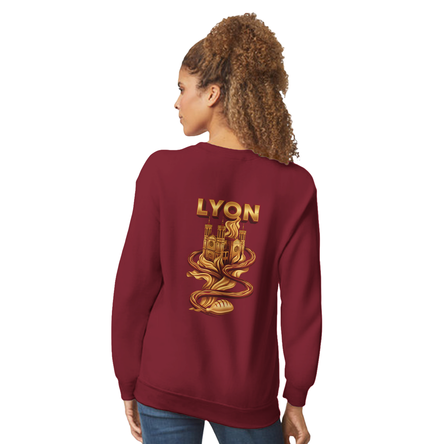 Unisex sweatshirt Lyon city France classic crew neck | Gildan® 18000