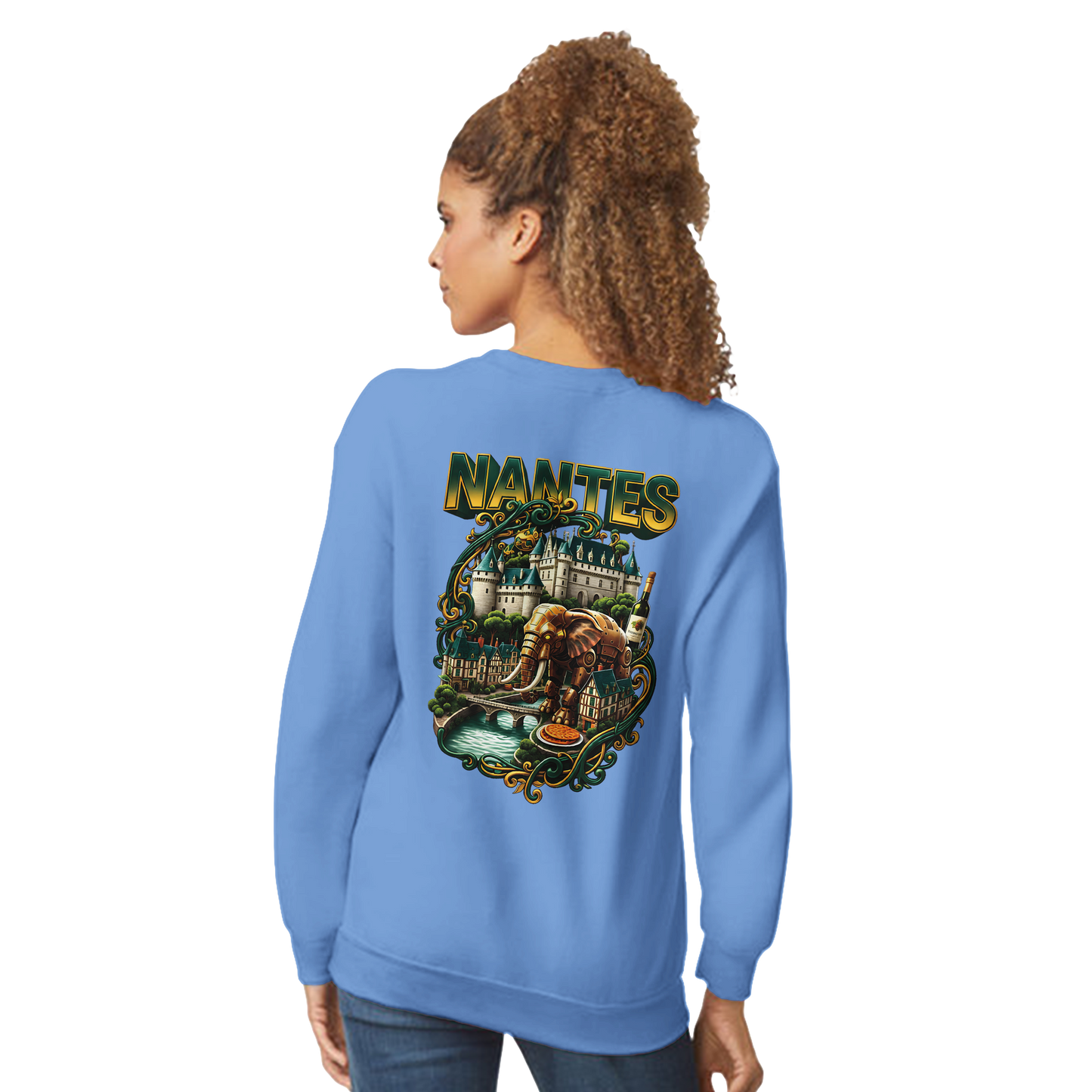 Unisex-Sweatshirt Nantes Stadt Frankreich klassisch Rundhals | Gildan® 18000