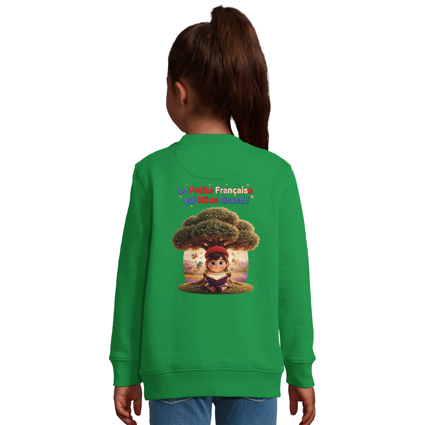 Mädchen-Sweatshirt im französischen Stil: „La petite française qui rêve grand“ aus recycelter Mischung | SOL'S Columbia Kids 04239