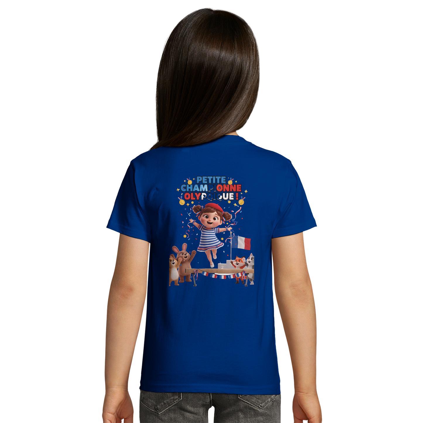 Organic fitted "Little Olympic Champion" girl's T-shirt | SOL'S Pioneer Kids 03578