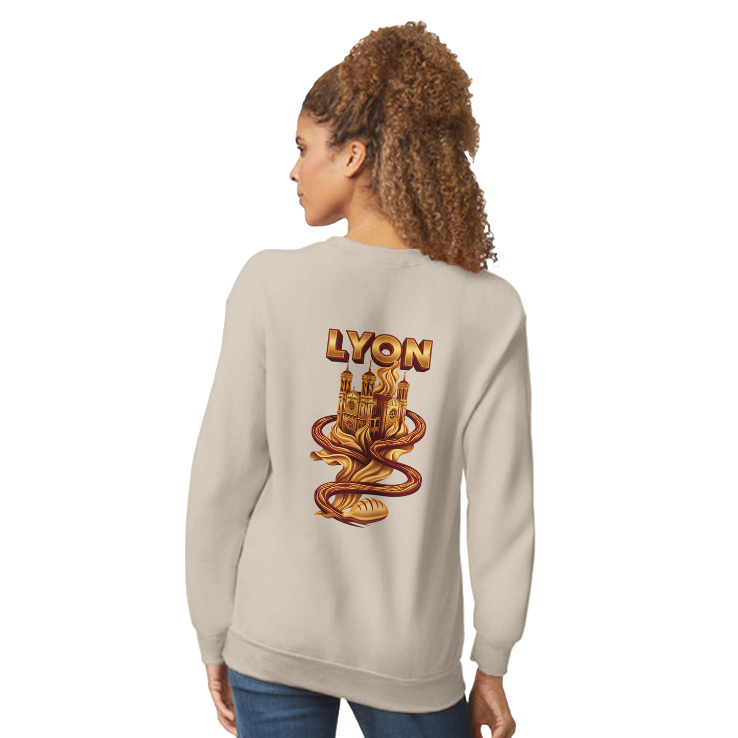 Unisex sweatshirt Lyon city France classic crew neck | Gildan® 18000