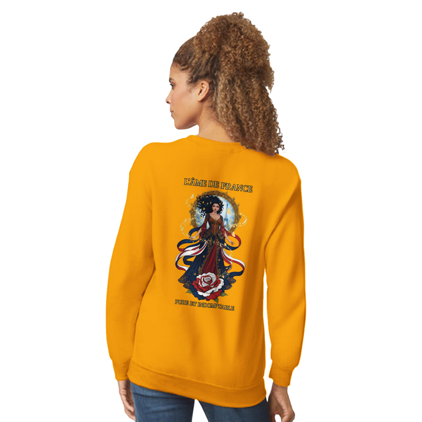 Sweatshirt Die Seele Frankreichs Damen im französischen Stil klassischer Rundhalsausschnitt | Gildan® 18000