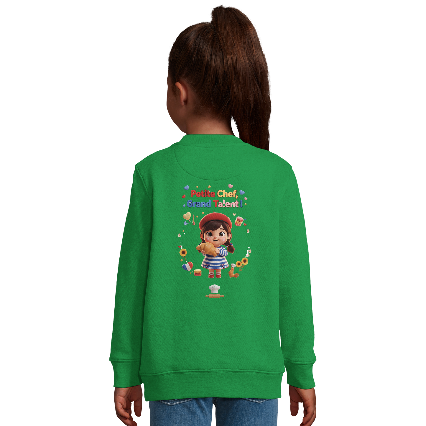 Sweatshirt im französischen Stil für kleine Chefinnen mit großem Talent, aus recyceltem Mischgewebe | SOL'S Columbia Kids 04239