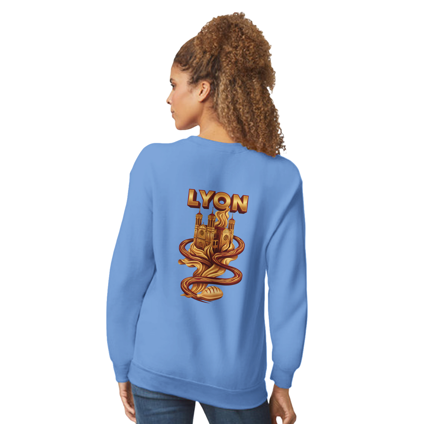 Unisex sweatshirt Lyon city France classic crew neck | Gildan® 18000