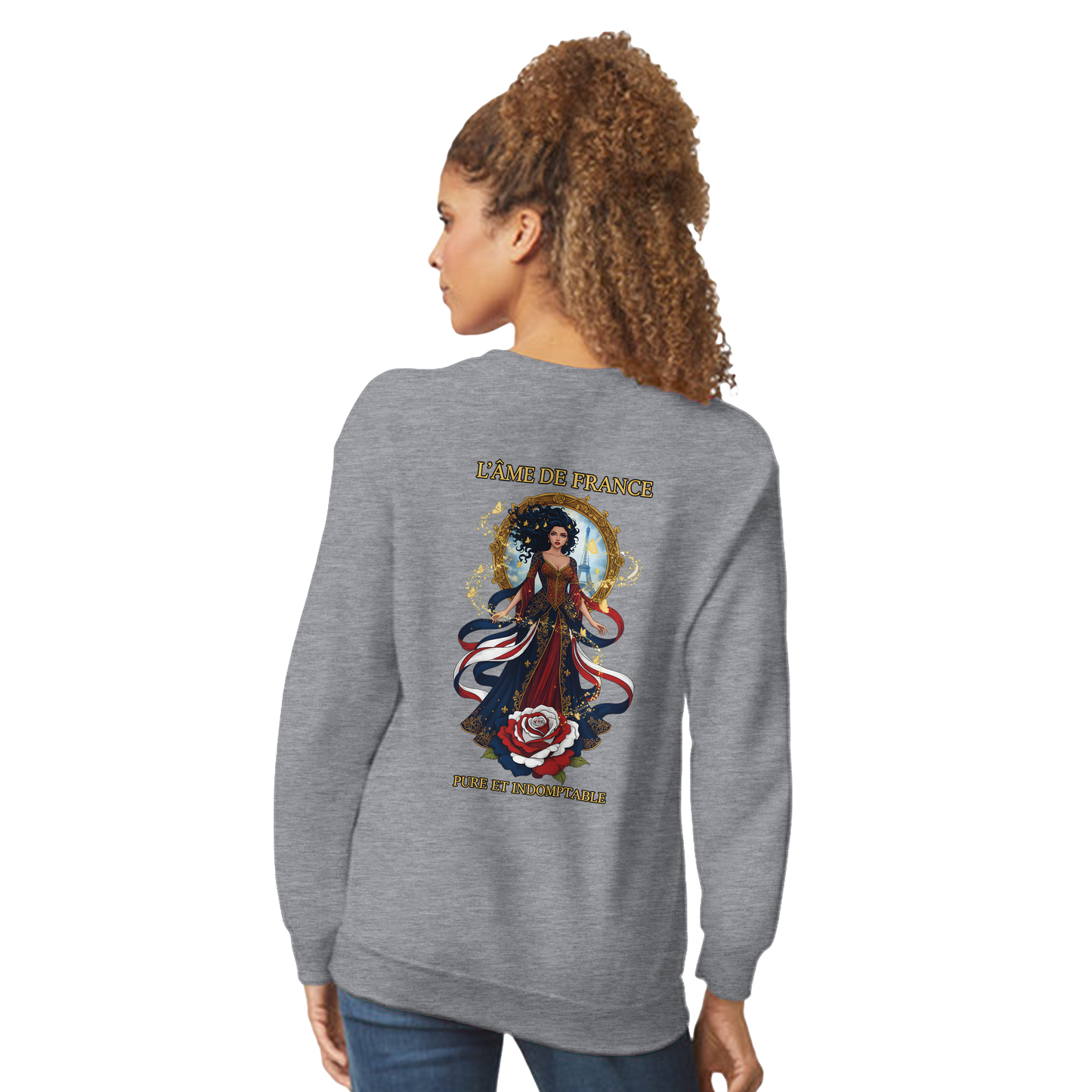 Sweatshirt Die Seele Frankreichs Damen im französischen Stil klassischer Rundhalsausschnitt | Gildan® 18000