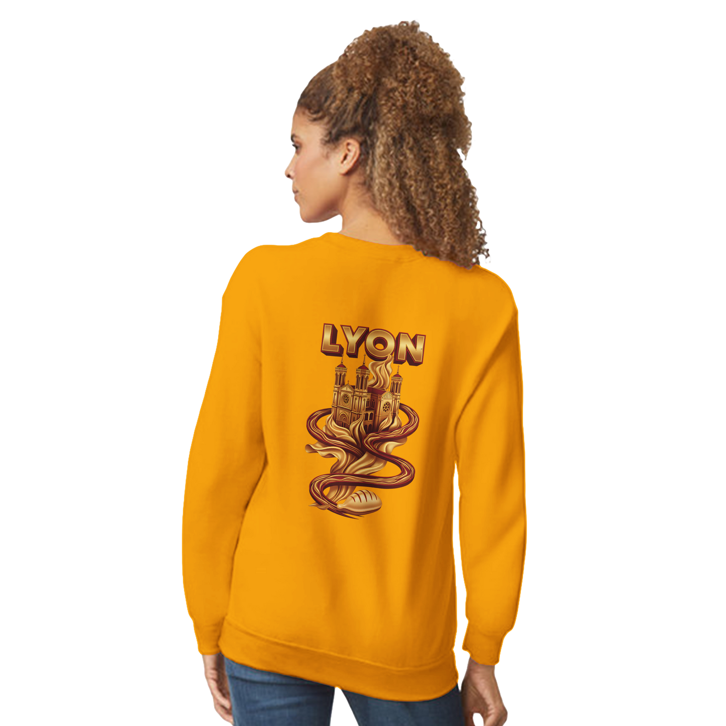 Unisex sweatshirt Lyon city France classic crew neck | Gildan® 18000