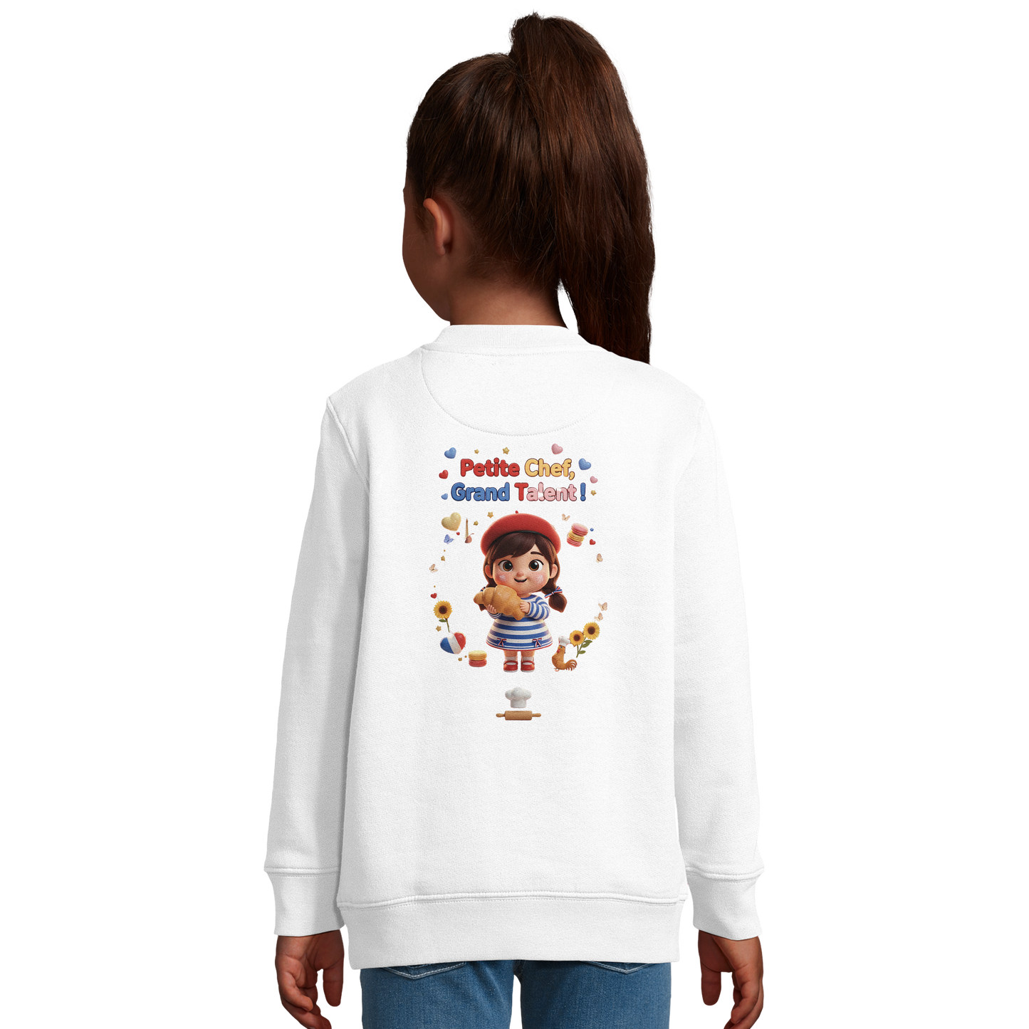 Sweatshirt im französischen Stil für kleine Chefinnen mit großem Talent, aus recyceltem Mischgewebe | SOL'S Columbia Kids 04239