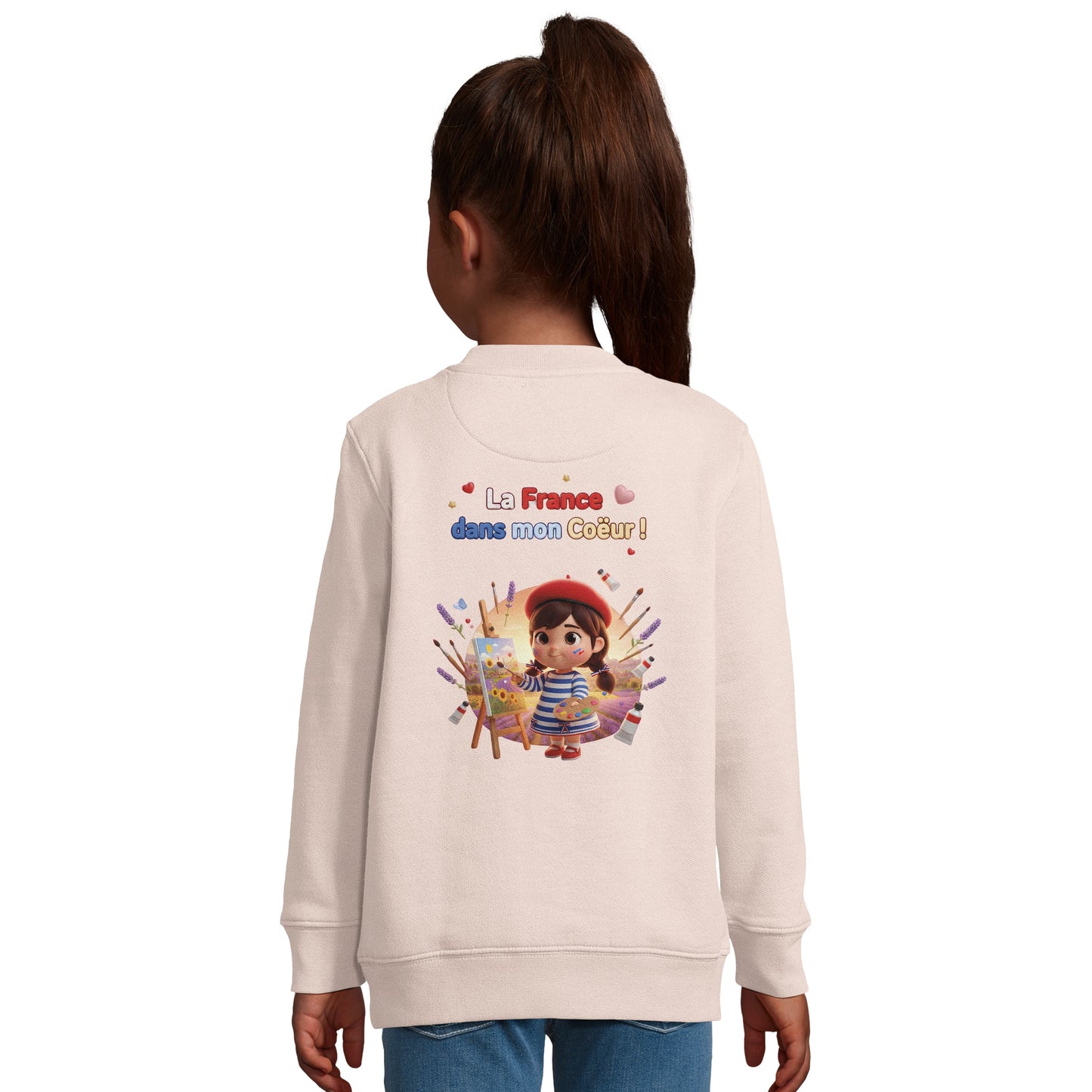 Mädchen-Sweatshirt im französischen Stil „la France dans mon cœur“ aus recyceltem Mischgewebe | SOL'S Columbia Kids 04239