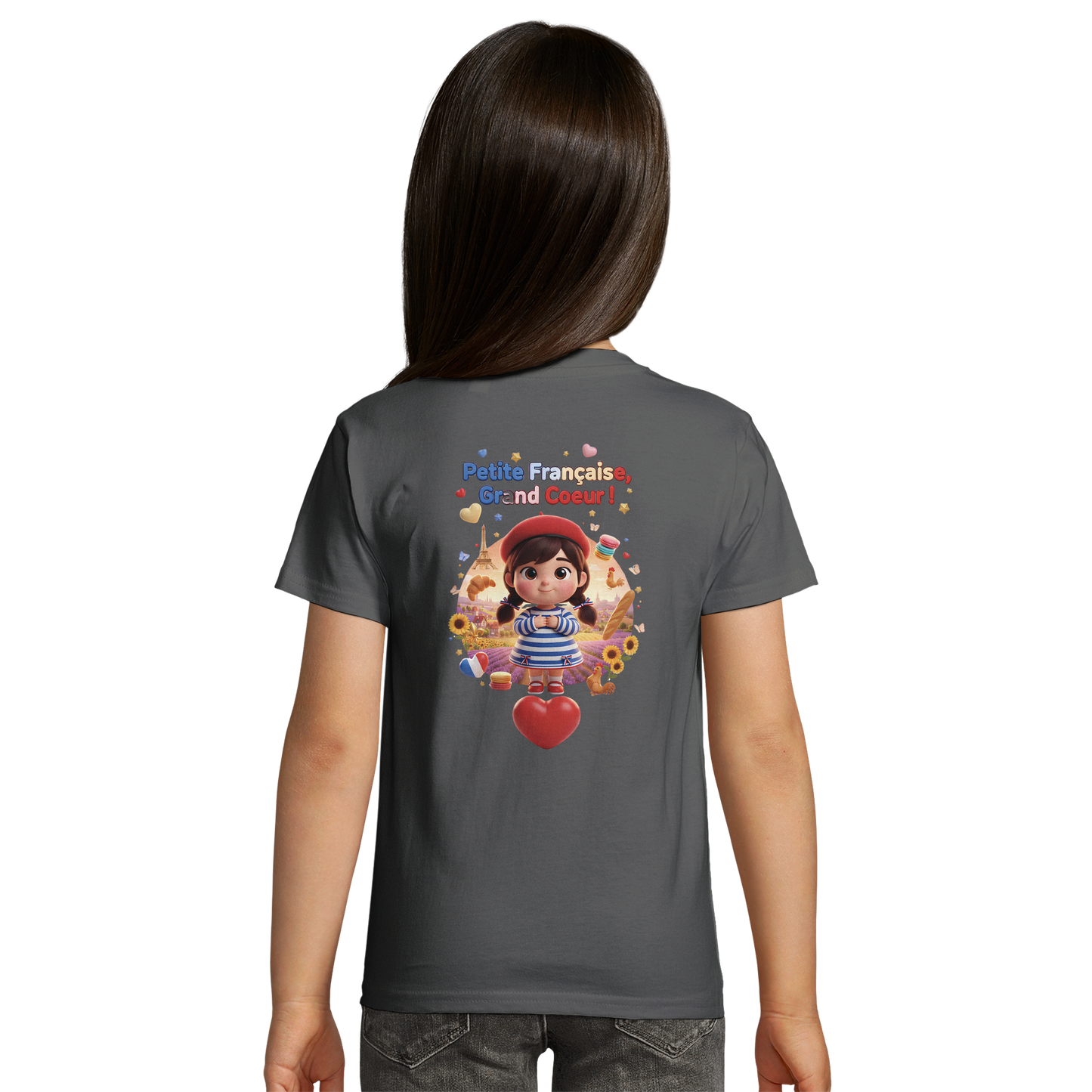 T-Shirt Stil "Französisches Mädchen mit großem Herzen" Bio-Slim-Fit | SOL'S Pioneer Kids 03578