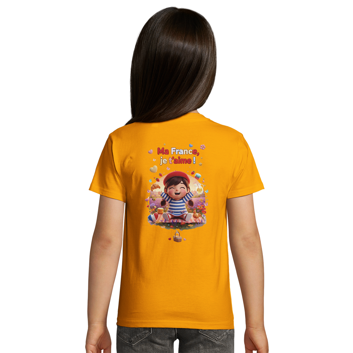 Organic Kids Fitted T-shirt Mädchen Style-Französisch "Ma France je t'aime" | SOL'S Pioneer Kids 03578