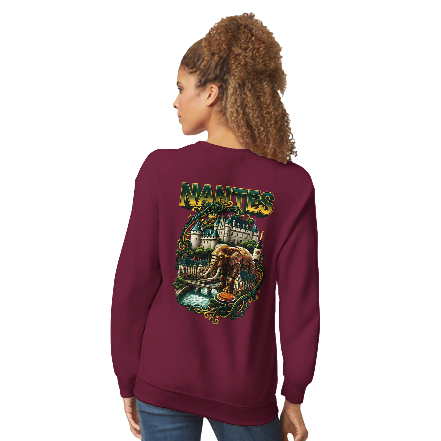 Unisex-Sweatshirt Nantes Stadt Frankreich klassisch Rundhals | Gildan® 18000