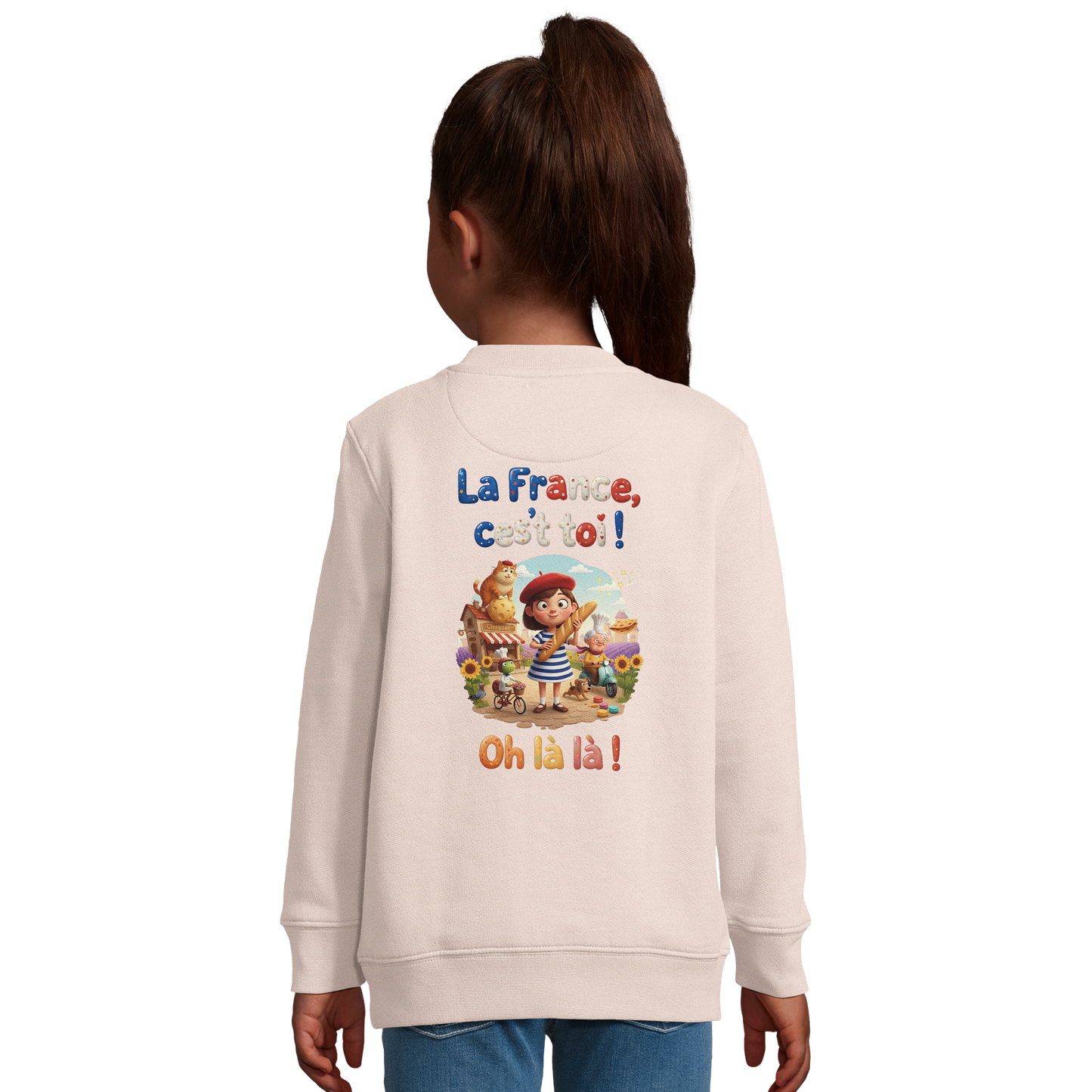 Mädchen-Sweatshirt French-Stil „La France c'est toi“ aus recyceltem Mischgewebe | SOL'S Columbia Kids 04239