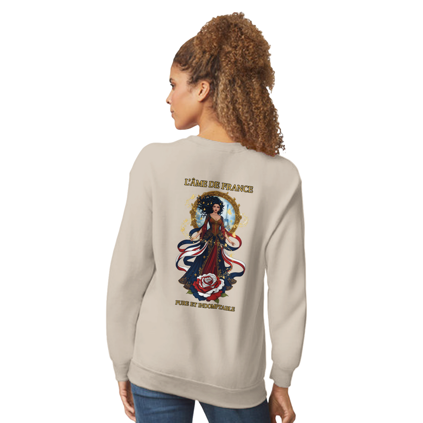 Sweatshirt Die Seele Frankreichs Damen im französischen Stil klassischer Rundhalsausschnitt | Gildan® 18000