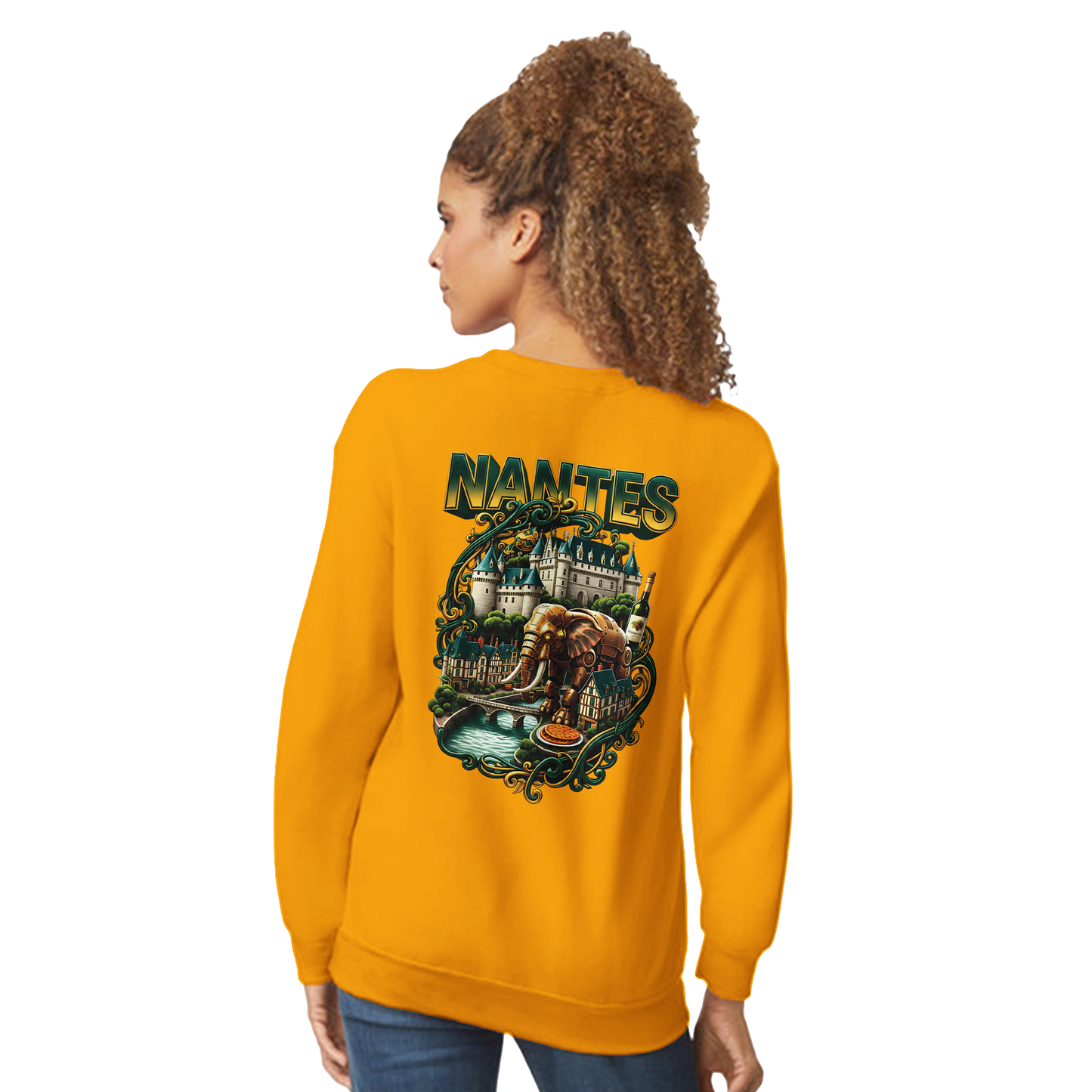 Unisex-Sweatshirt Nantes Stadt Frankreich klassisch Rundhals | Gildan® 18000