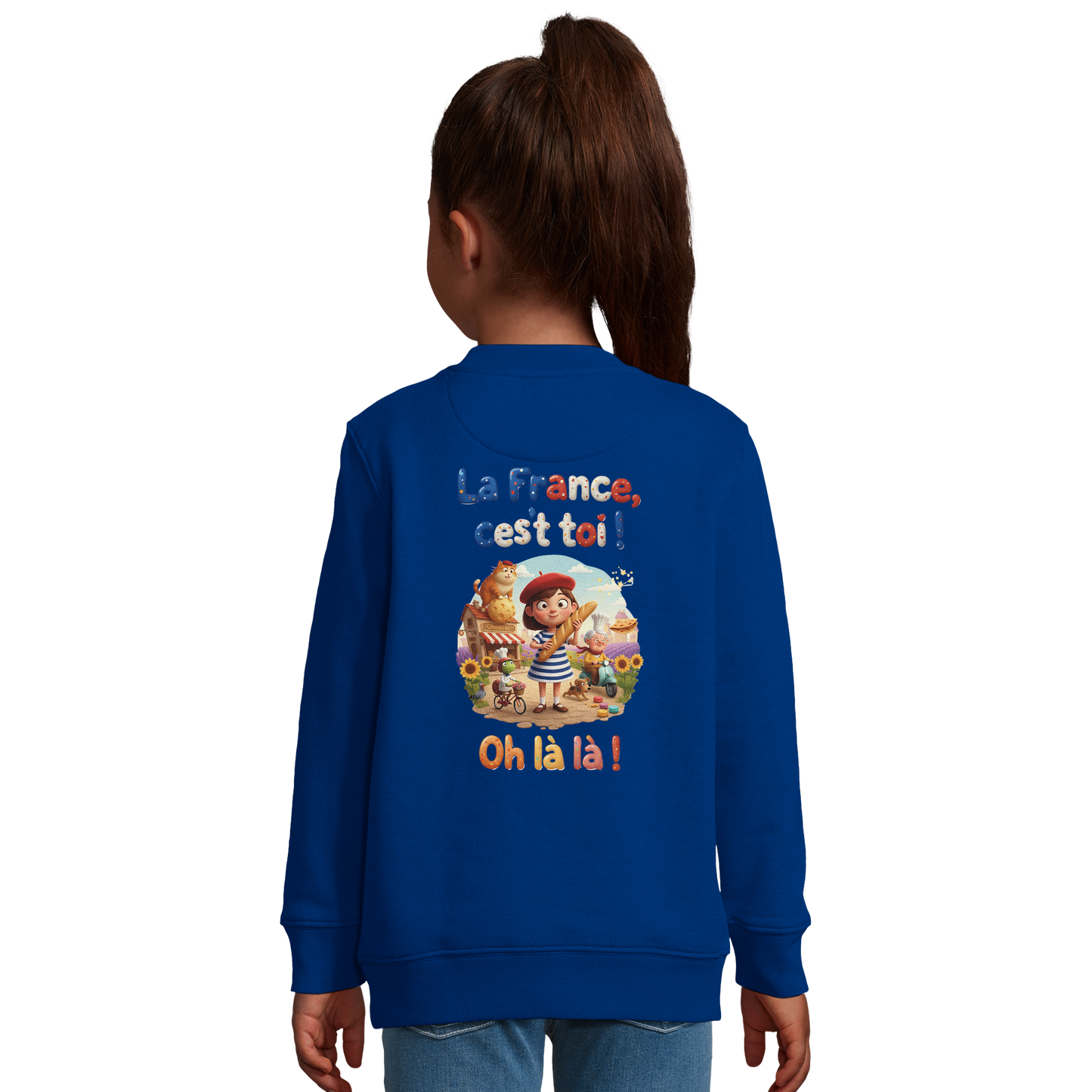 Mädchen-Sweatshirt French-Stil „La France c'est toi“ aus recyceltem Mischgewebe | SOL'S Columbia Kids 04239