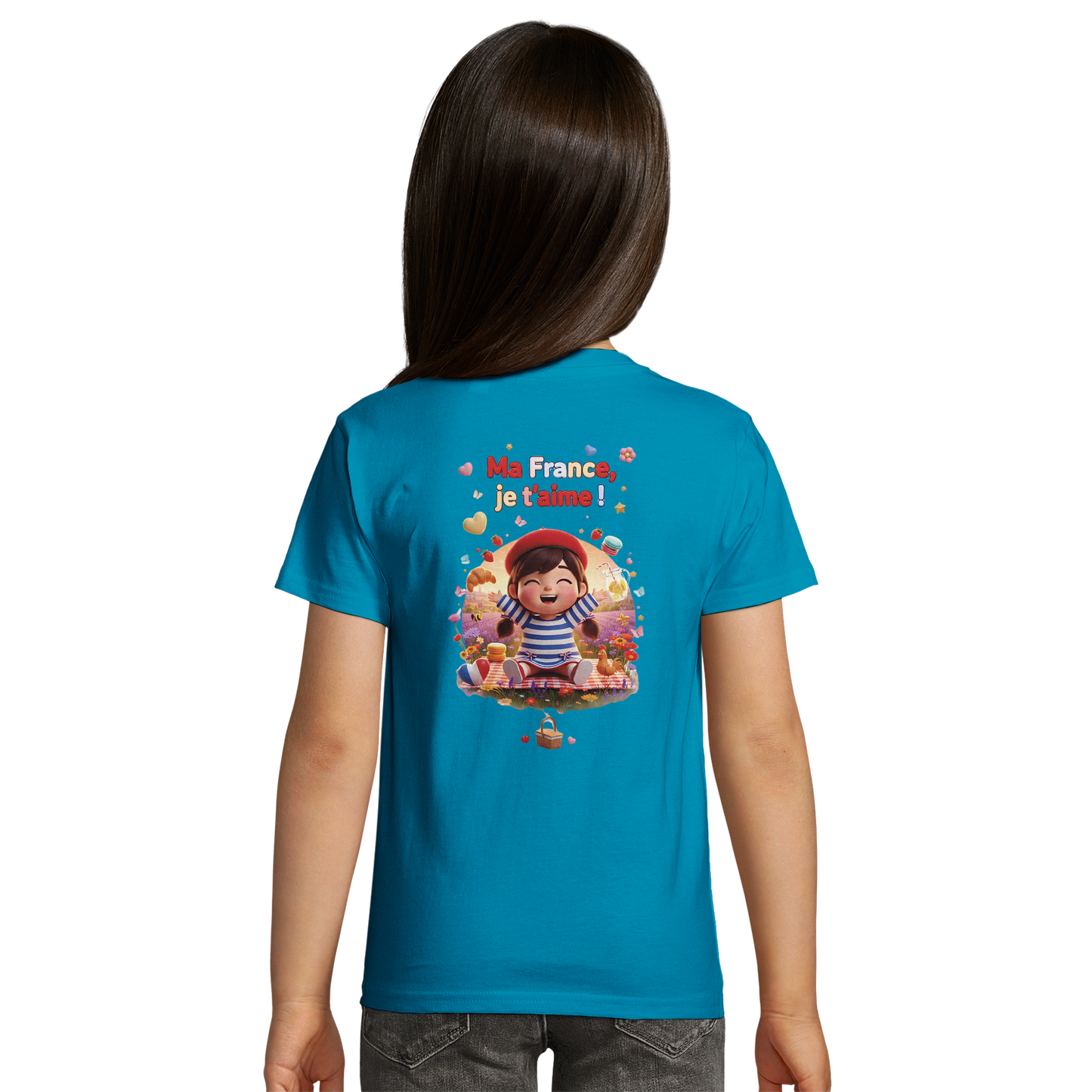 Organic Kids Fitted T-shirt Mädchen Style-Französisch "Ma France je t'aime" | SOL'S Pioneer Kids 03578