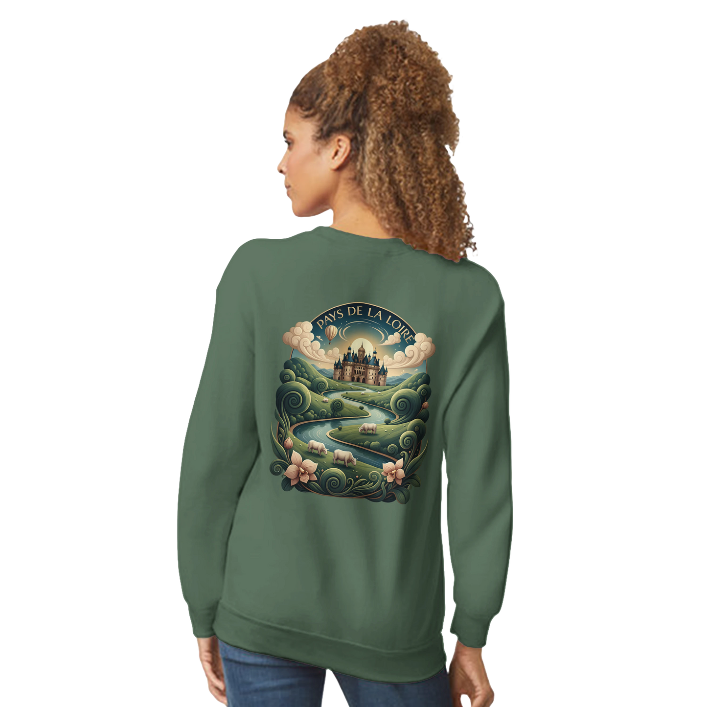 Klassisches Unisex-Sweatshirt Pays de la Loire mit Rundhalsausschnitt | Gildan® 18000
