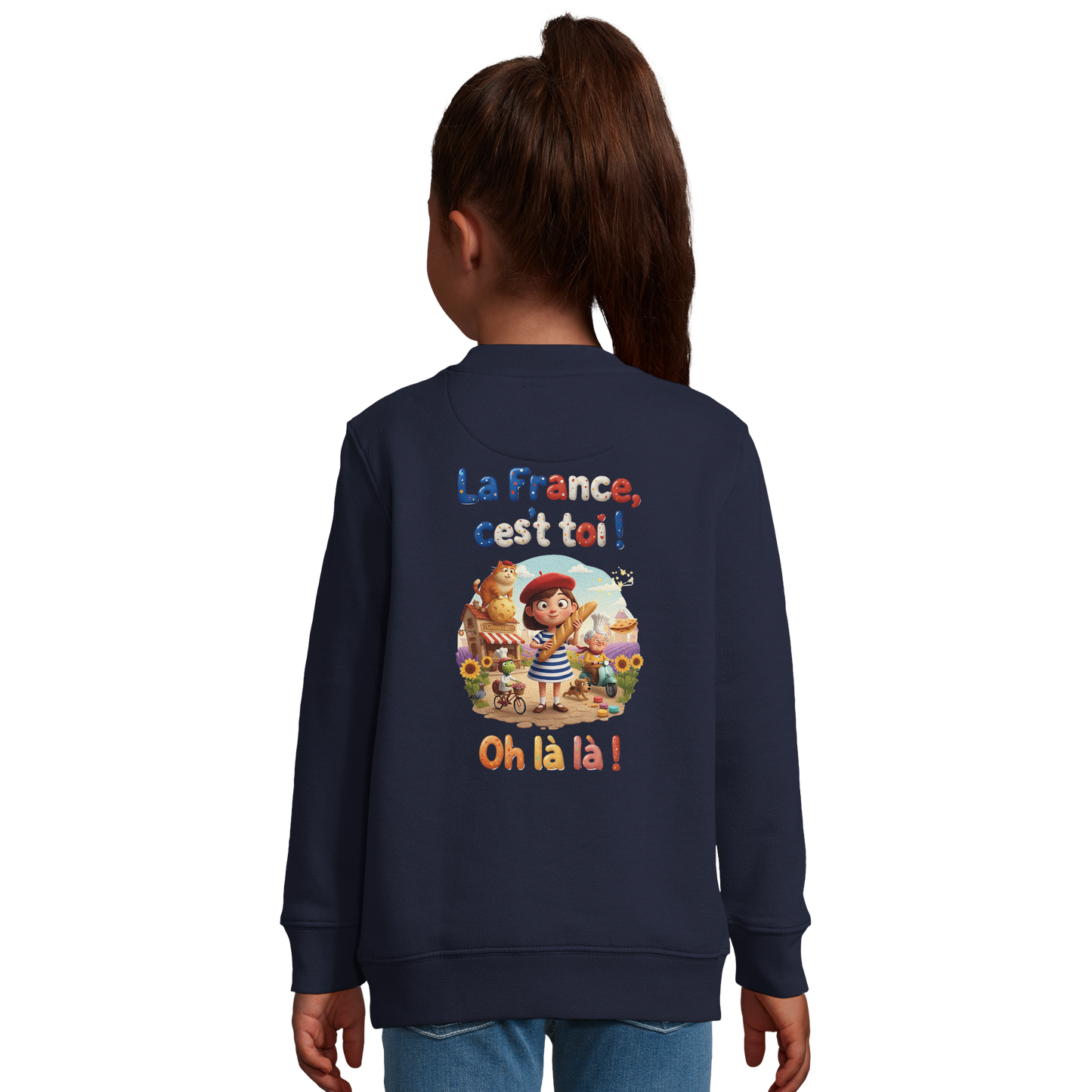 Mädchen-Sweatshirt French-Stil „La France c'est toi“ aus recyceltem Mischgewebe | SOL'S Columbia Kids 04239