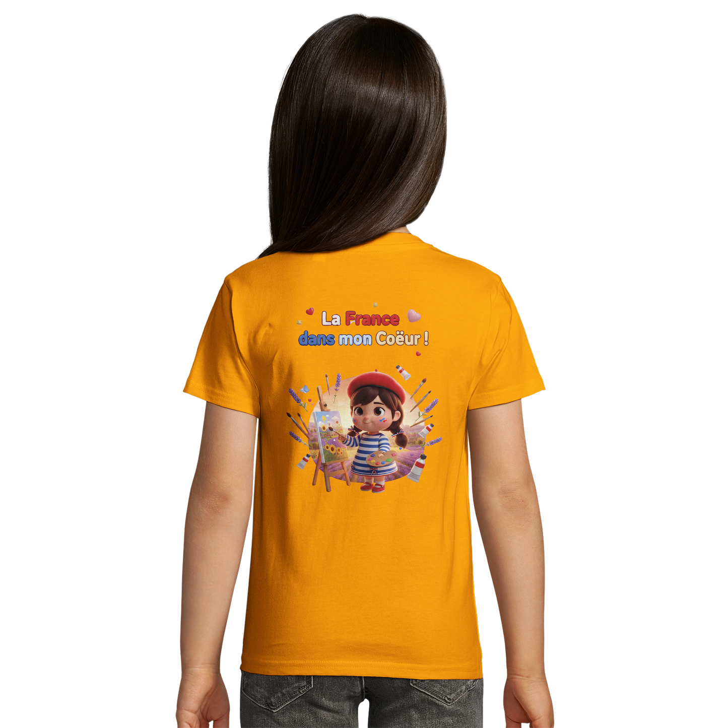 Bio Kinder Enganliegendes T-Shirt| Mädchen Stil-Französisch Frankreich in meinem Herzen | SOL'S Pioneer Kids 03578