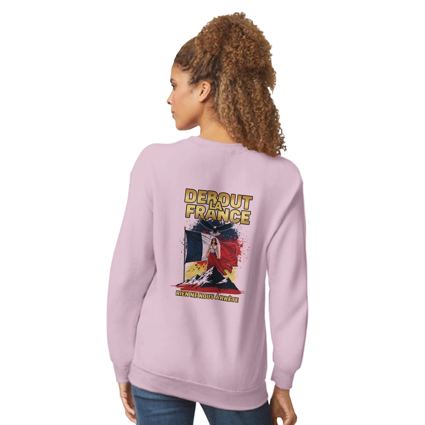 Damen-Sweatshirt „debout la France“ im klassischen französischen Rundhals-Stil | Gildan® 18000