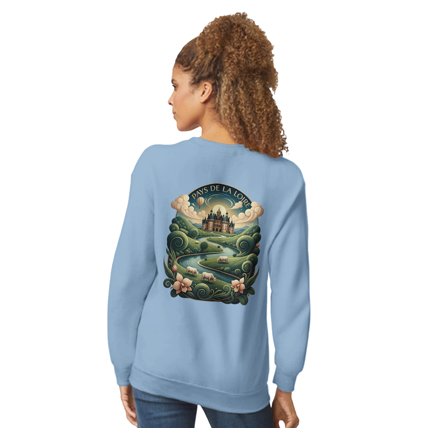 Klassisches Unisex-Sweatshirt Pays de la Loire mit Rundhalsausschnitt | Gildan® 18000