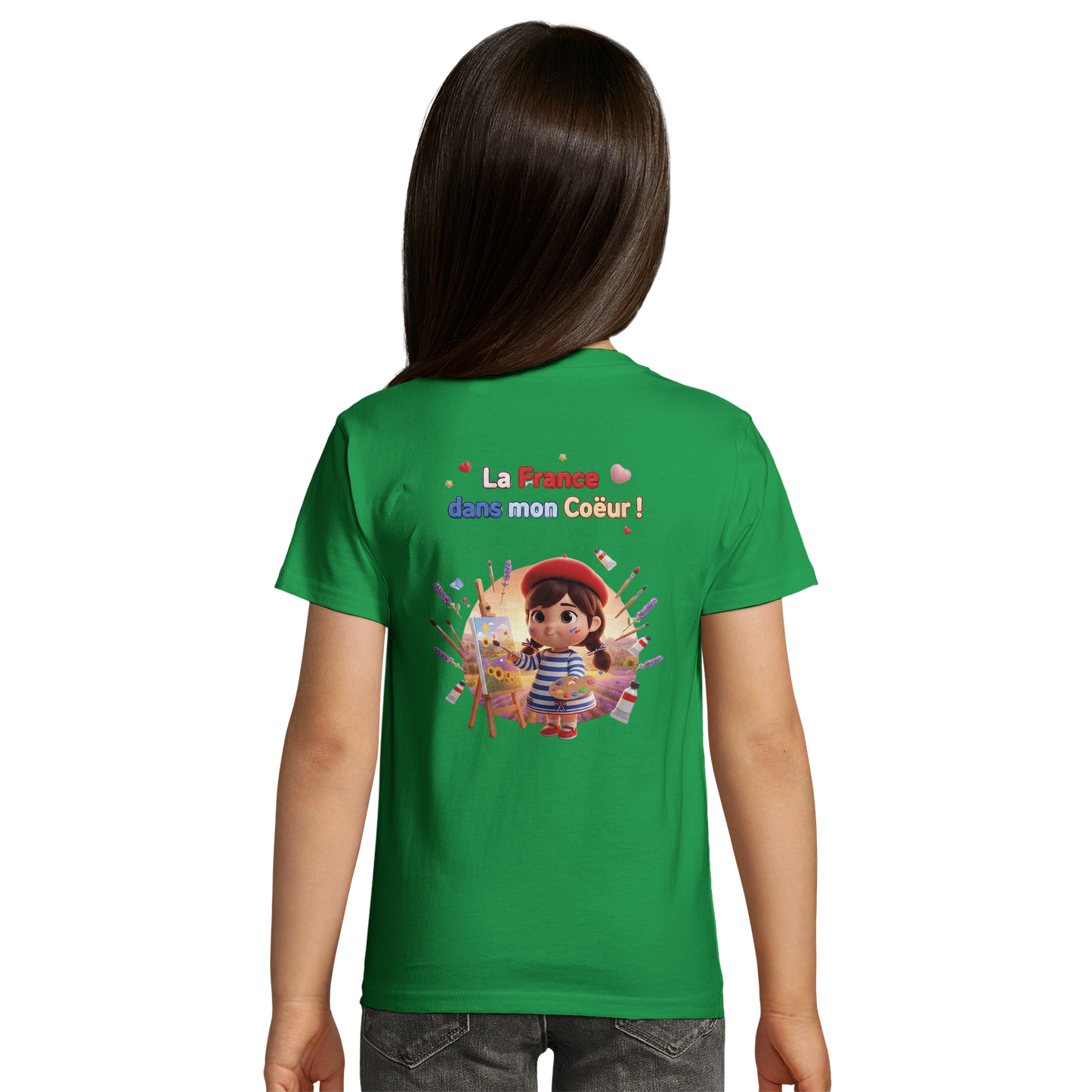 Bio Kinder Enganliegendes T-Shirt| Mädchen Stil-Französisch Frankreich in meinem Herzen | SOL'S Pioneer Kids 03578